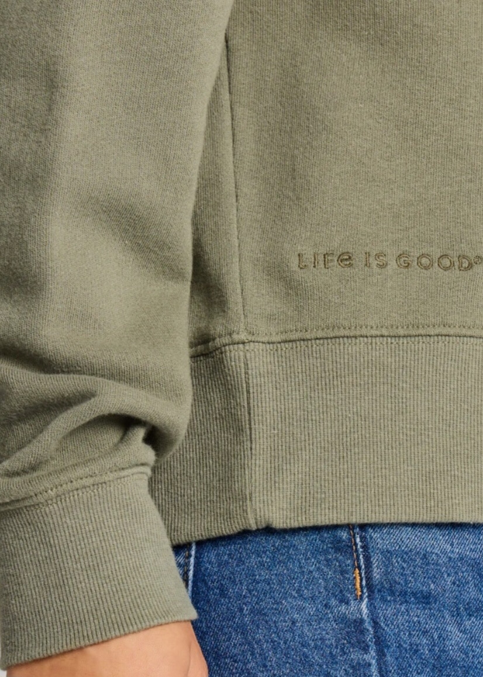 Life is Good WOMEN'S SOLID FRENCH TERRY BOXY CREW
