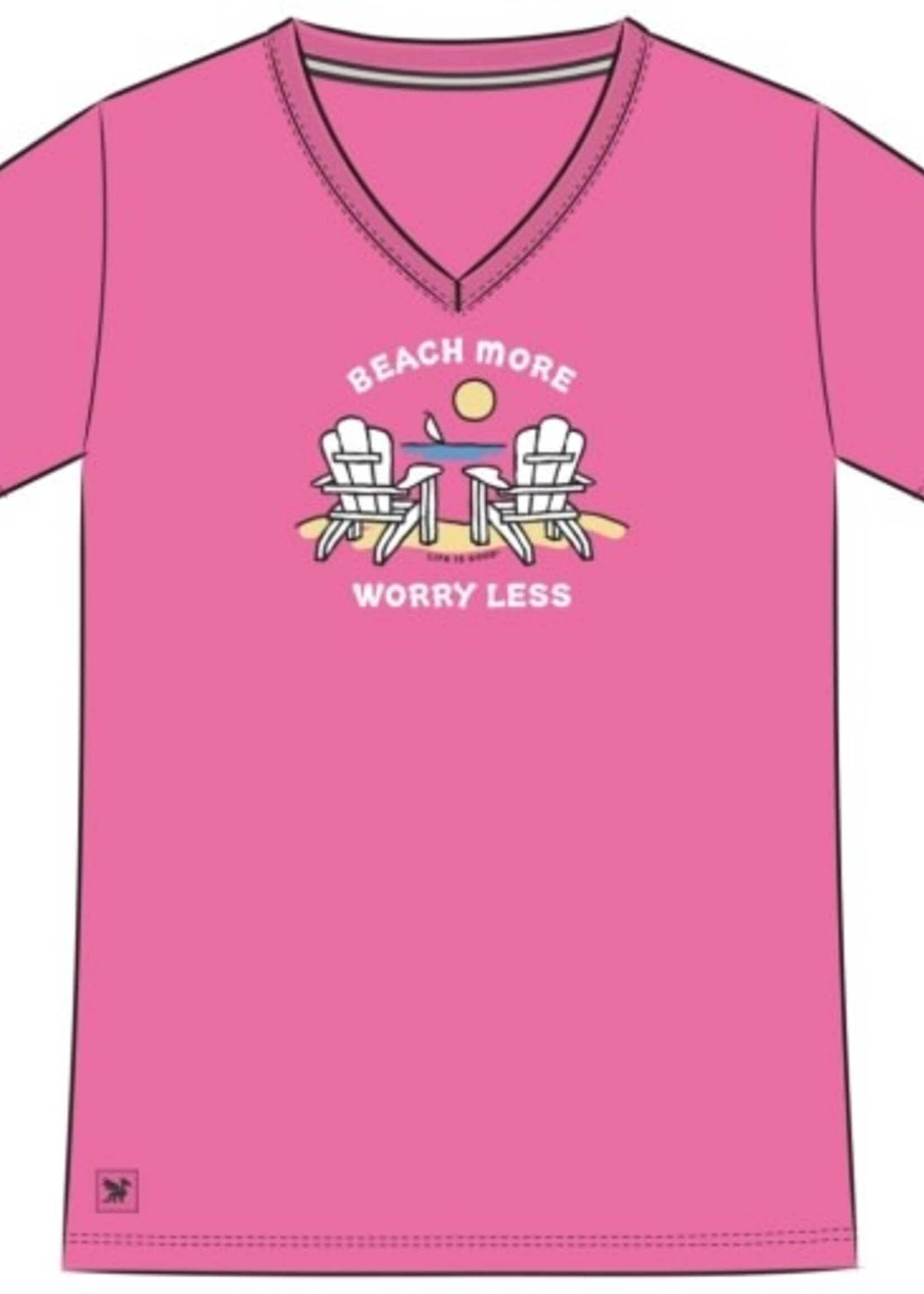 Life is Good WOMEN'S BEACH MORE WORRY LESS ADIRONDACK