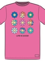 Life is Good KIDS TIE DYE SMILE DAISIES SHORT SLEEVE