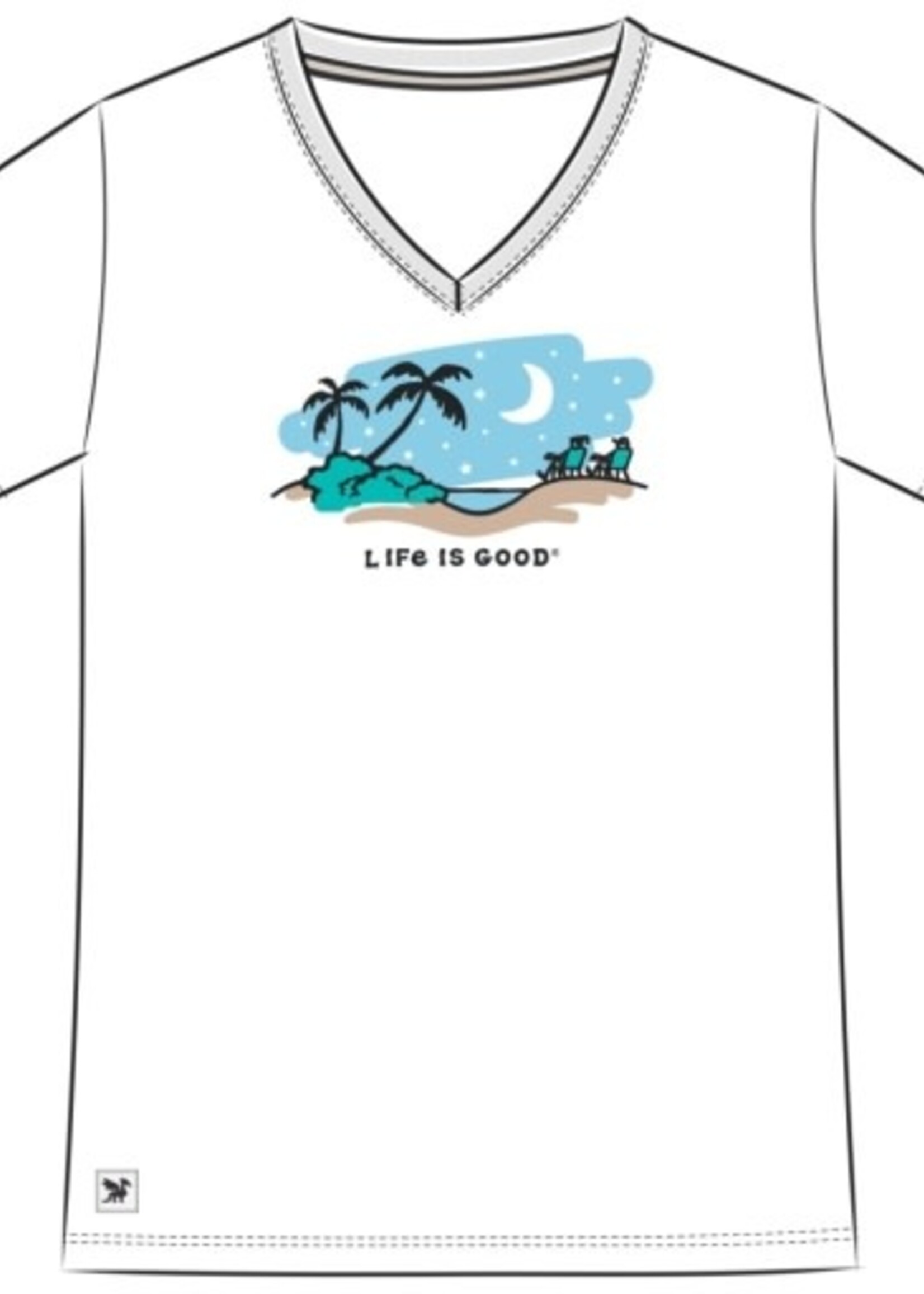 Life is Good WOMEN'S MOONLIT PALM VISTA SHORT SLEEVE
