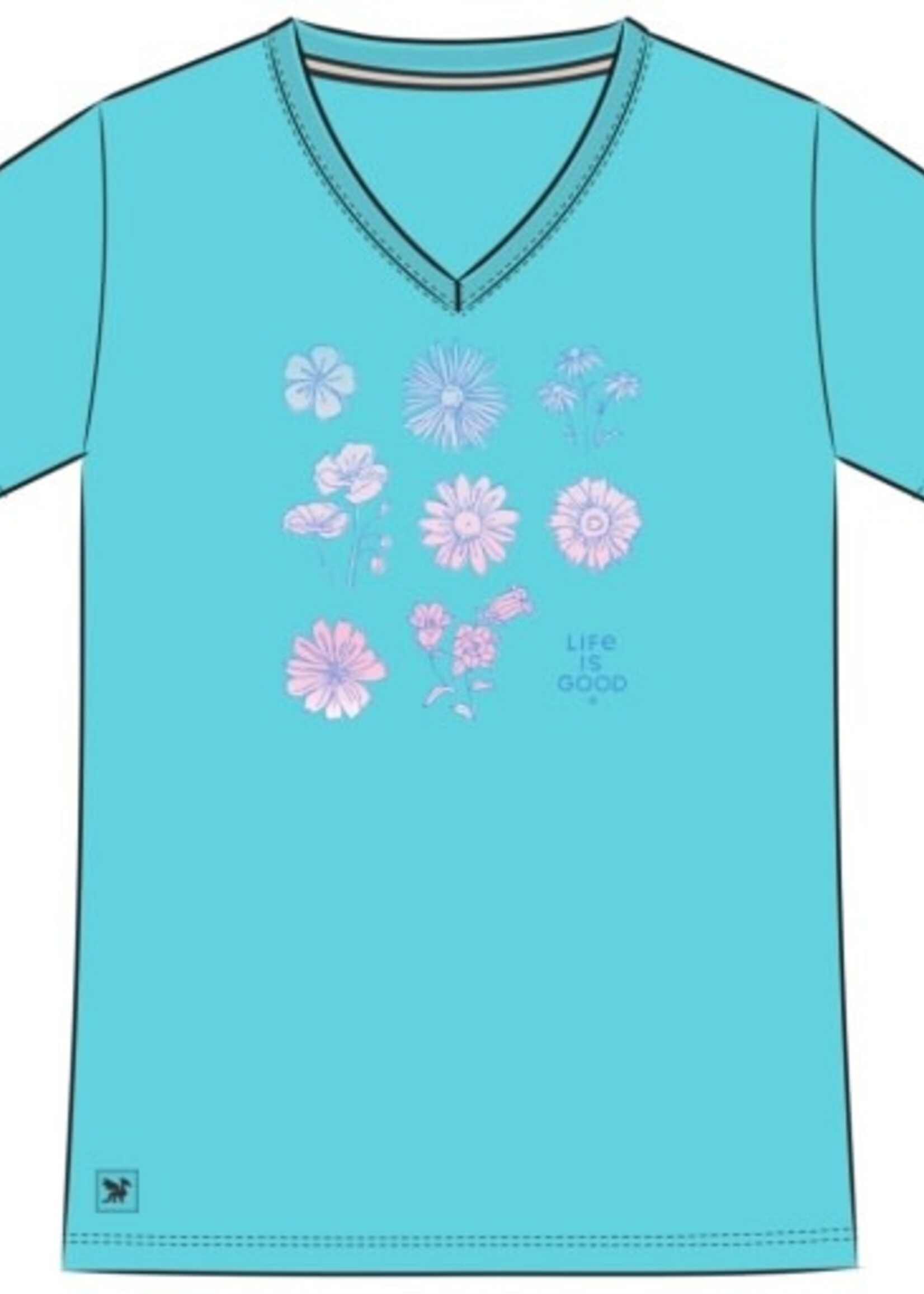 Life is Good WOMEN'S GRADIENT WILDFLOWERS SHORT SLEEV