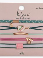 Klani Rally Pickleball pink green hair tie bracelets