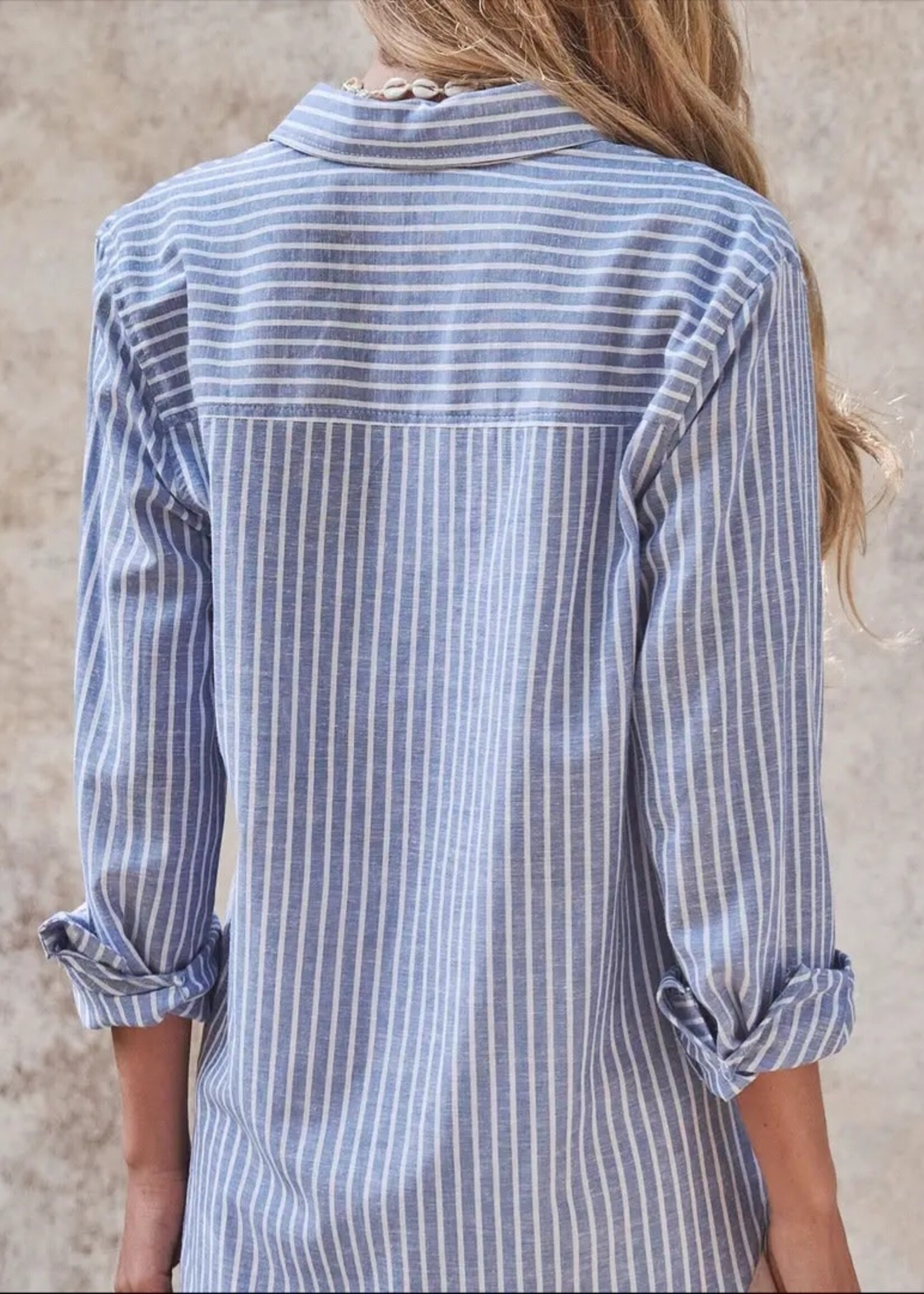 Trend Notes Coastal Chic Striped Linen Shirt