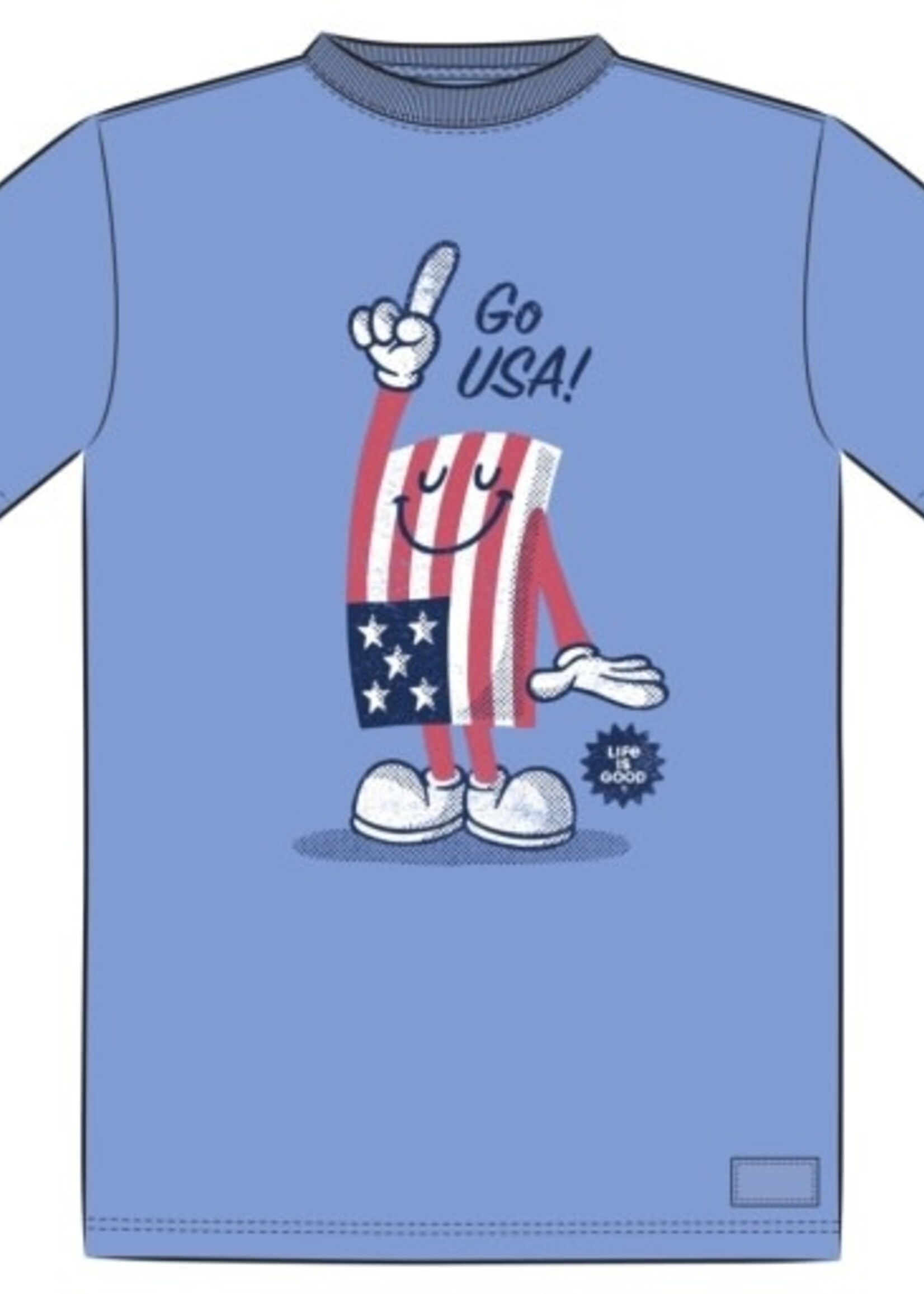 Life is Good KIDS GO USA FLAG GUY SHORT SLEEVE CRUSHE