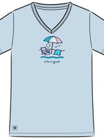 Life is Good WOMEN'S BEACH UMBRELLA SCENE SHORT SLEEV