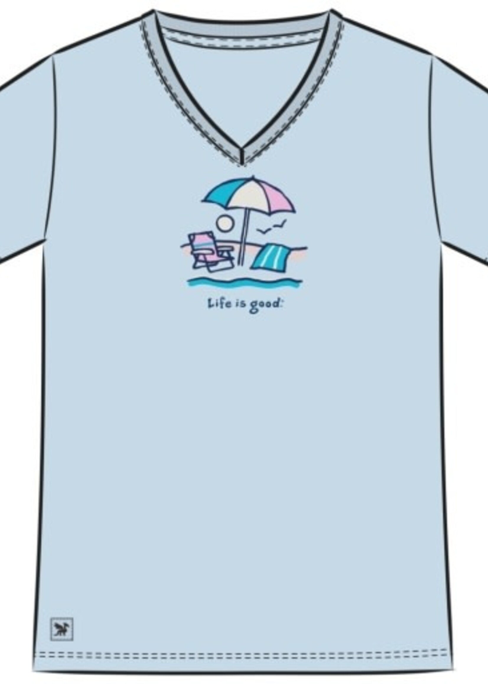 Life is Good WOMEN'S BEACH UMBRELLA SCENE SHORT SLEEV