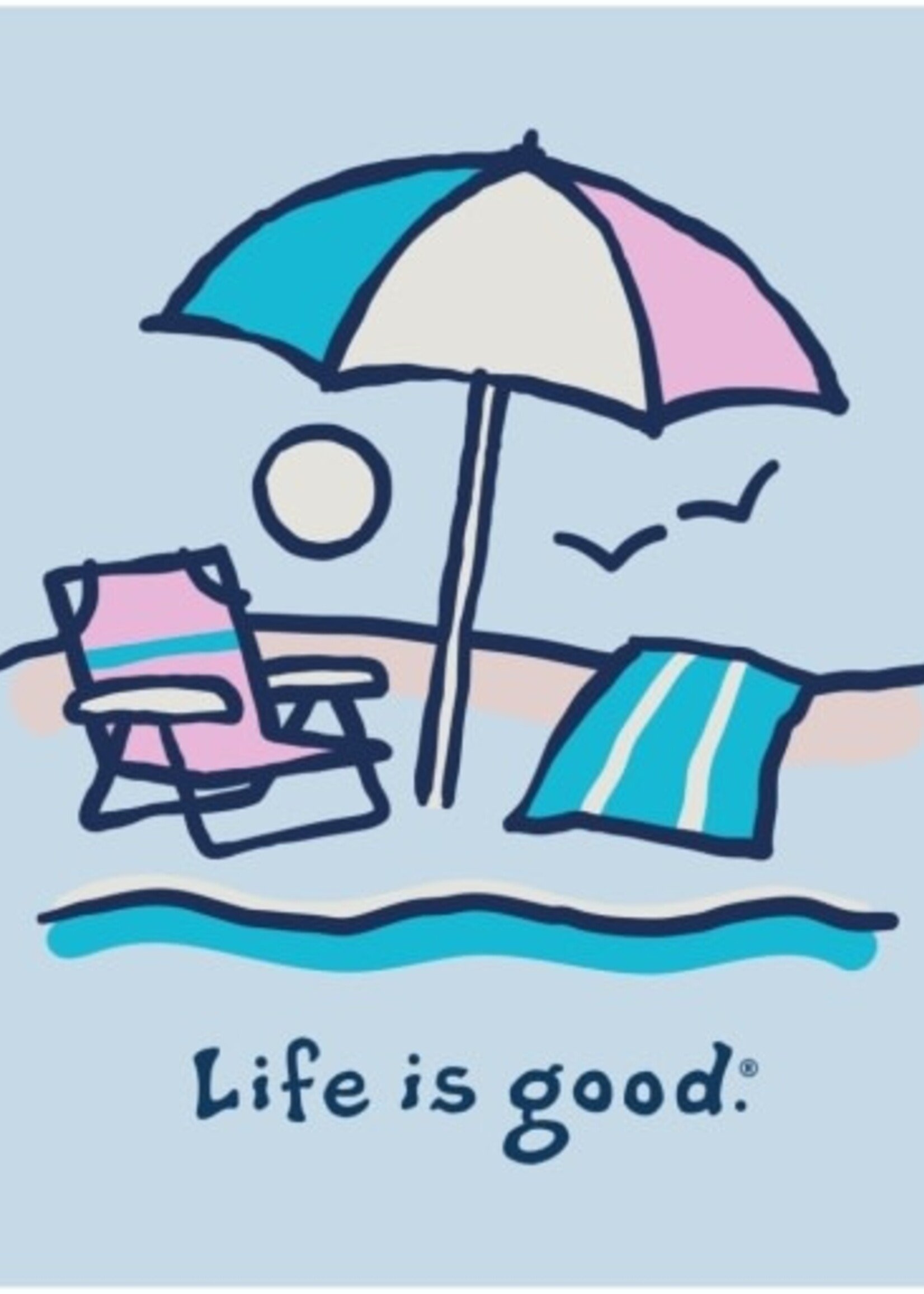 Life is Good WOMEN'S BEACH UMBRELLA SCENE SHORT SLEEV