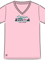 Life is Good WOMEN'S CAMPER FLAMINGO VISTA SHORT SLEE