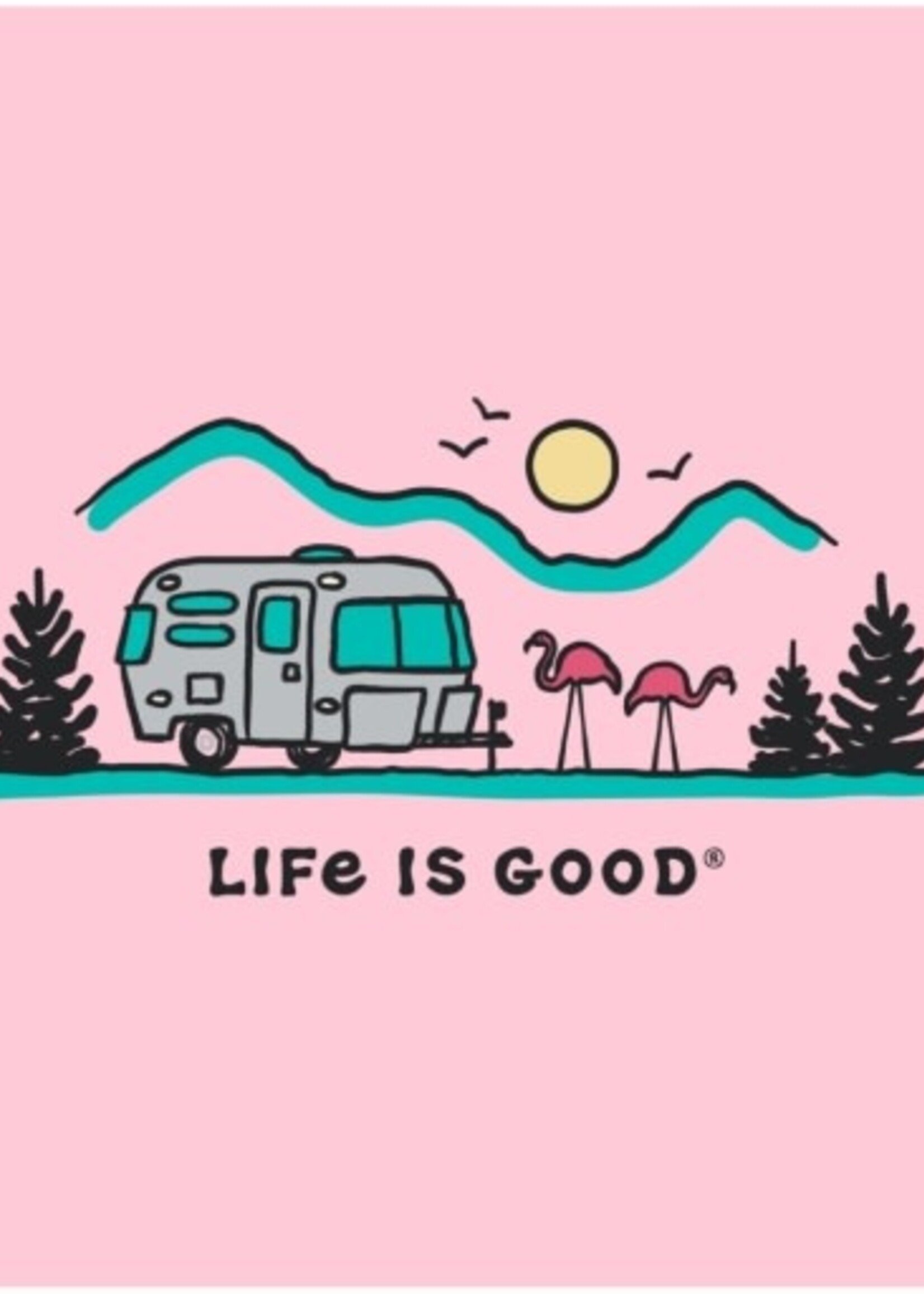 Life is Good WOMEN'S CAMPER FLAMINGO VISTA SHORT SLEE