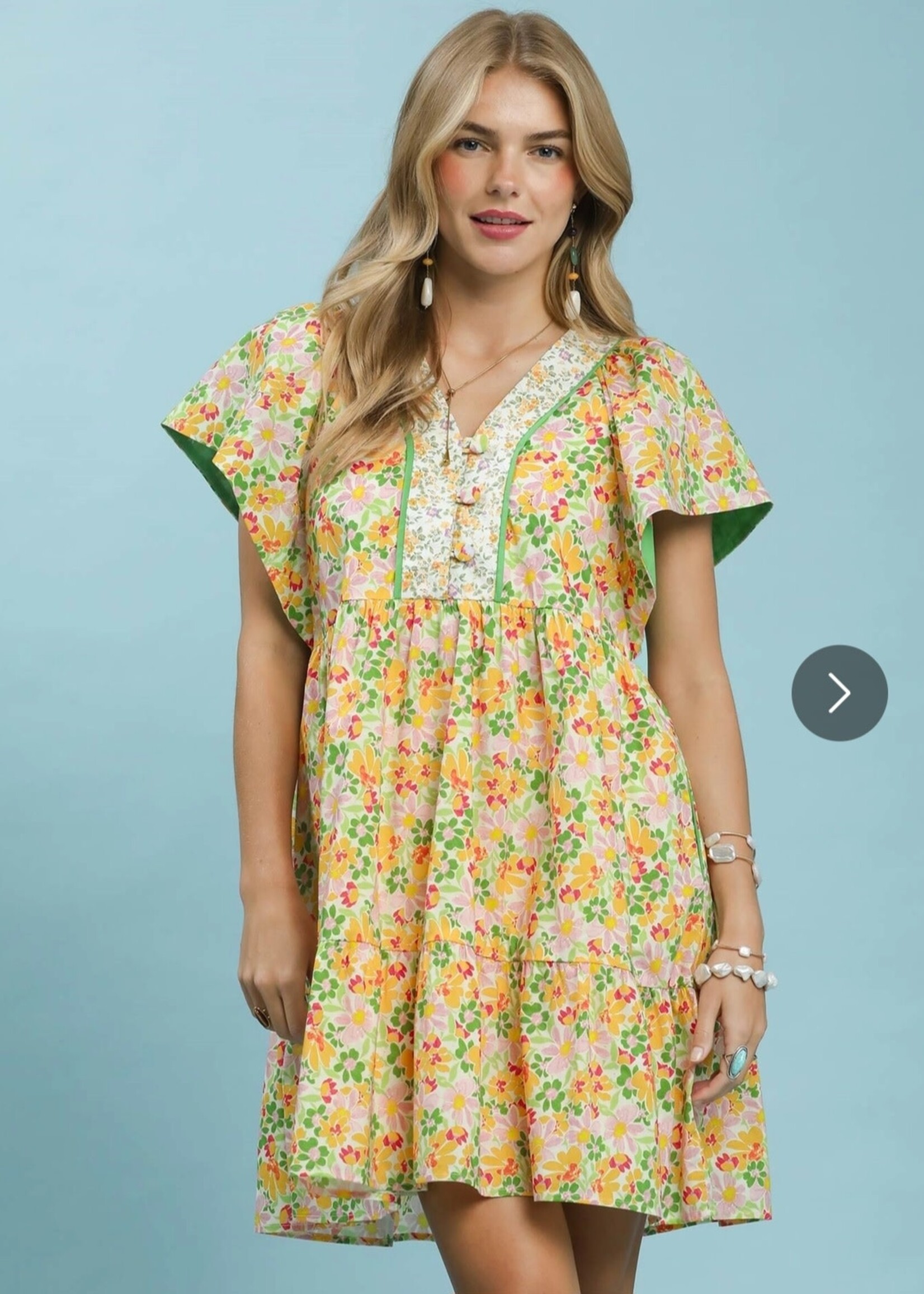 Umgee Citrus Garden babydoll dress