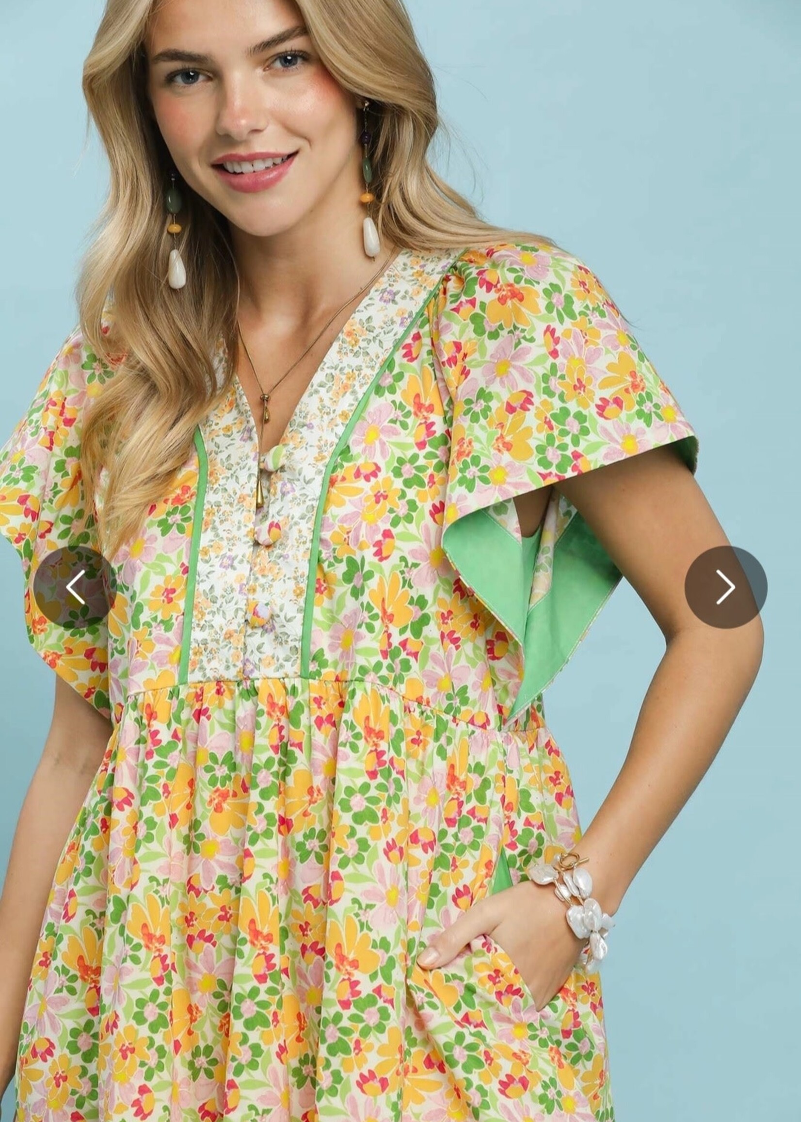 Umgee Citrus Garden babydoll dress