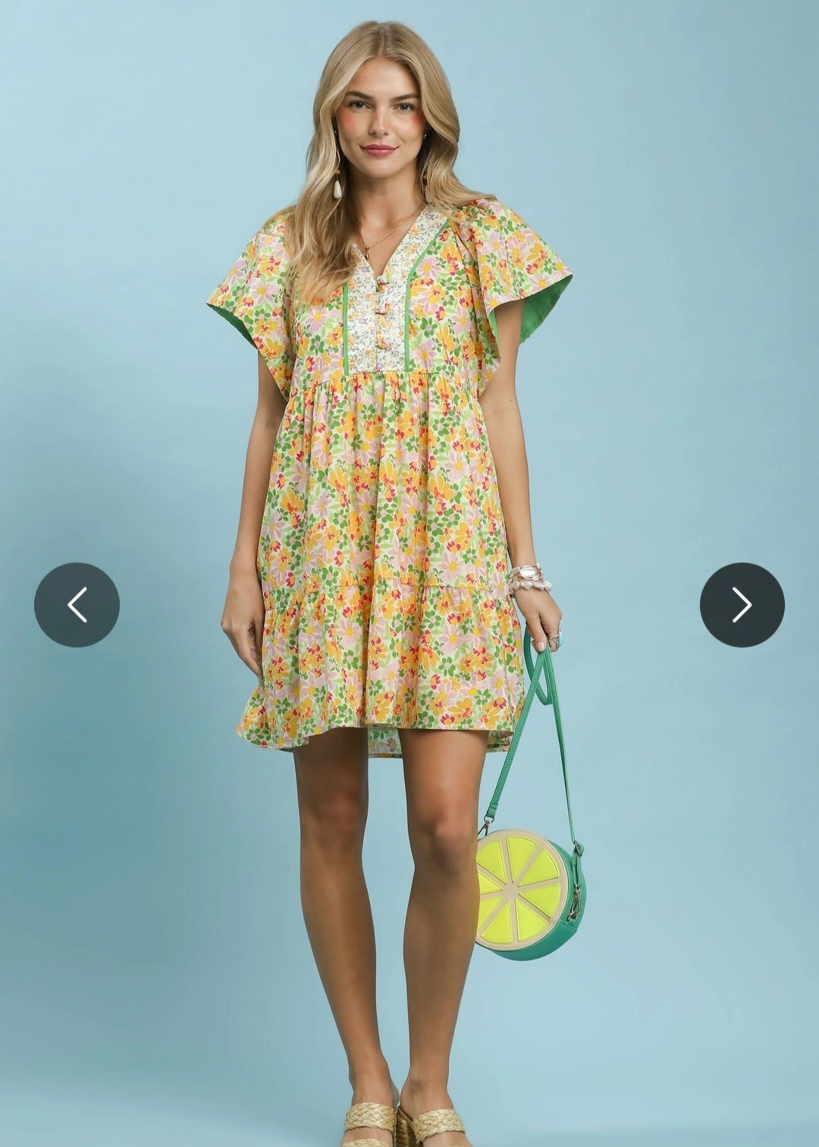 Umgee Citrus Garden babydoll dress