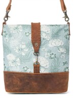Sagefield Cottton & Leather Shoulder Bag in Mint Brown
