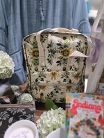 Myra Pine Meadow Cotton & Leather Crossbody bag in Mustard Cream