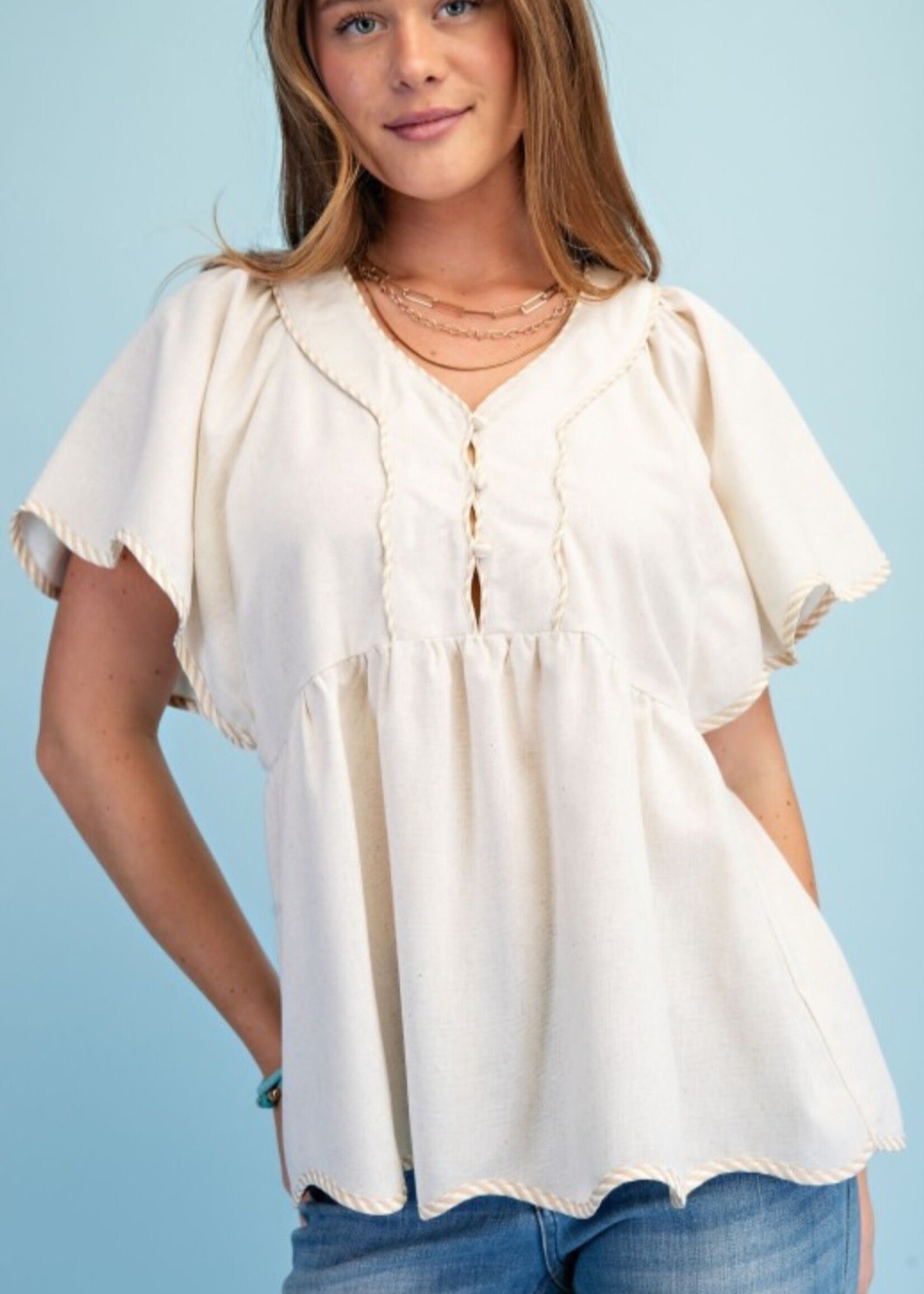 Gigio Hierloom linen blend blouse