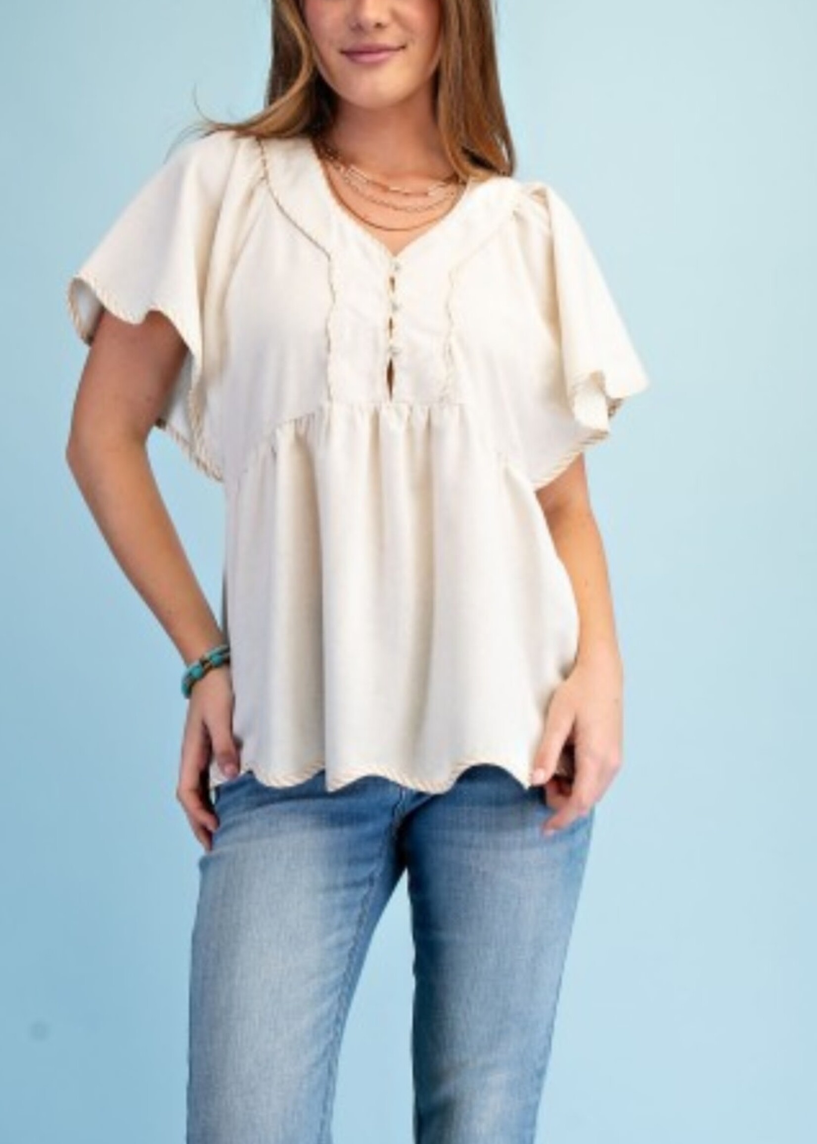 Gigio Hierloom linen blend blouse
