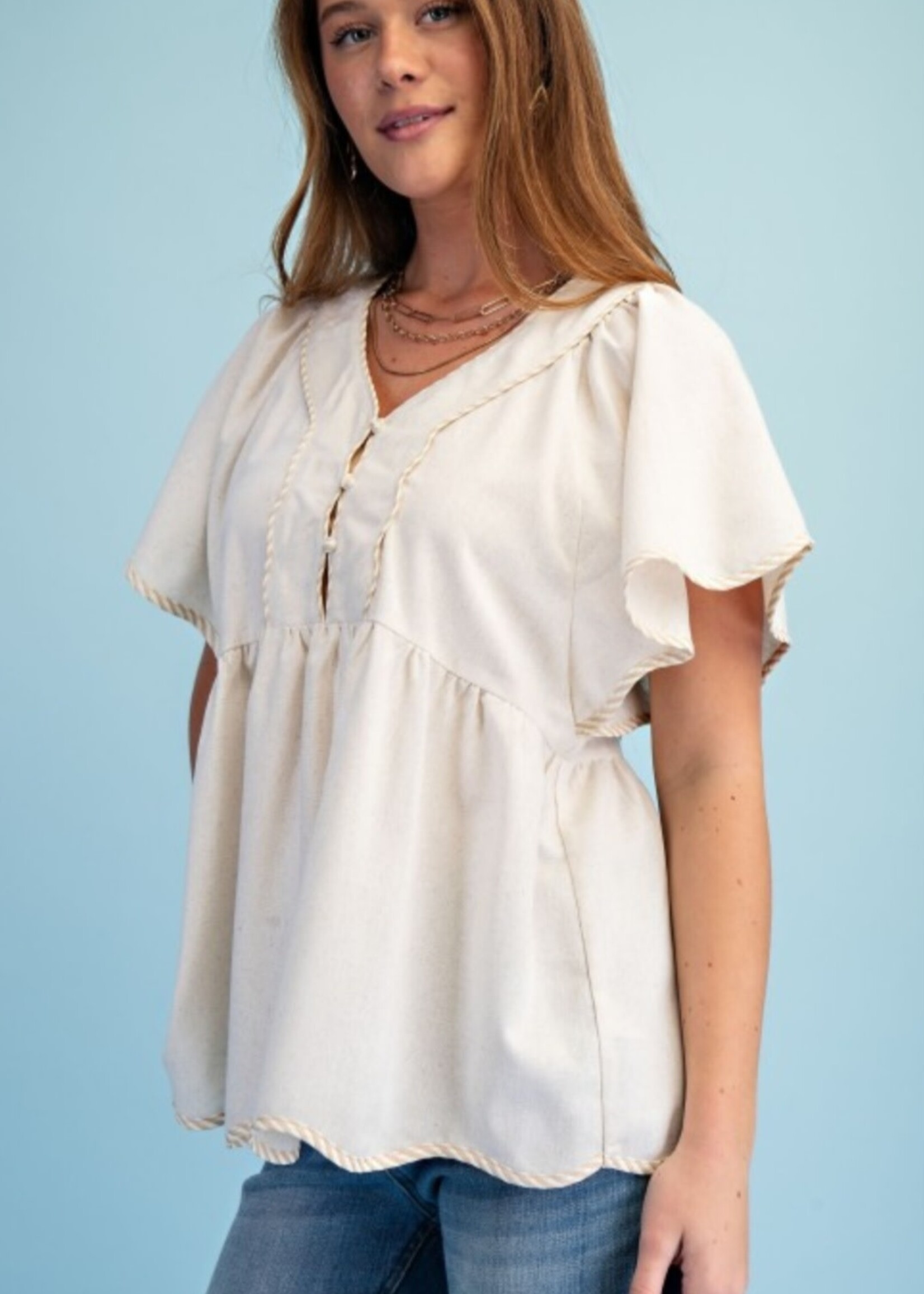 Gigio Hierloom linen blend blouse