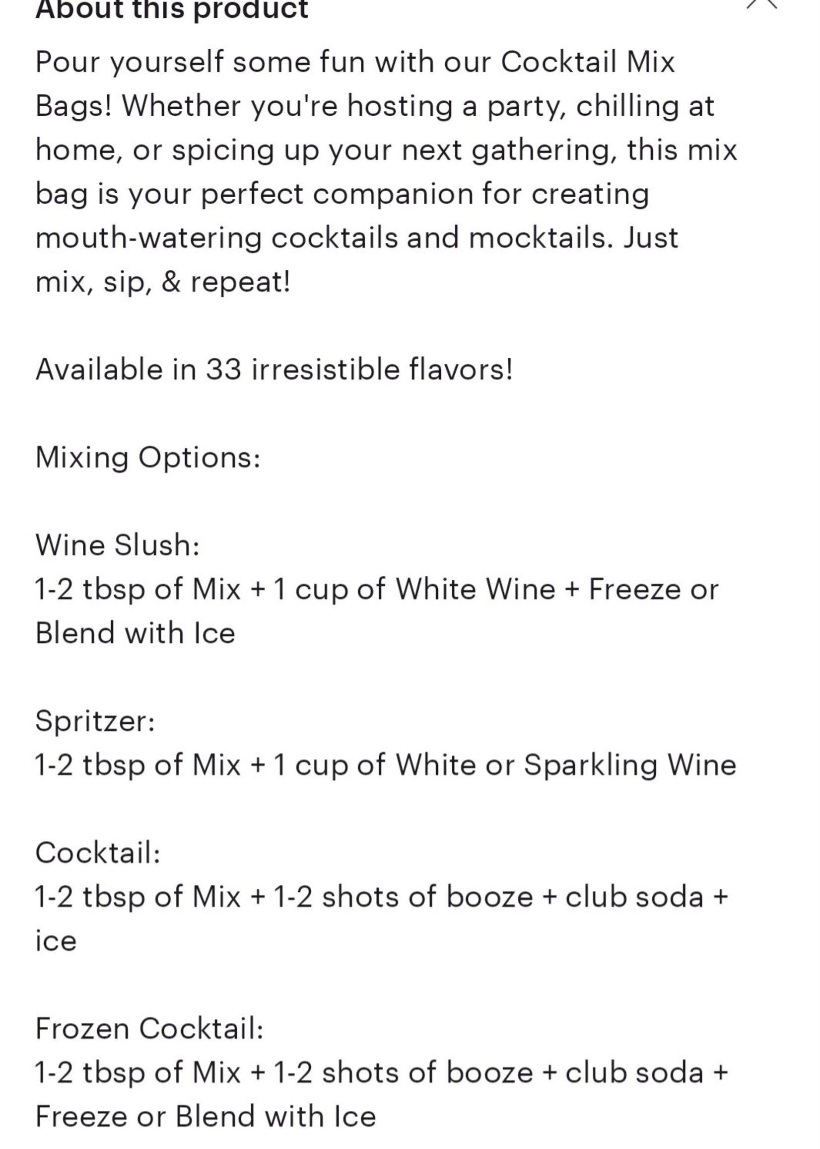 Mixology Bahama Mama Coctail Mix Bag