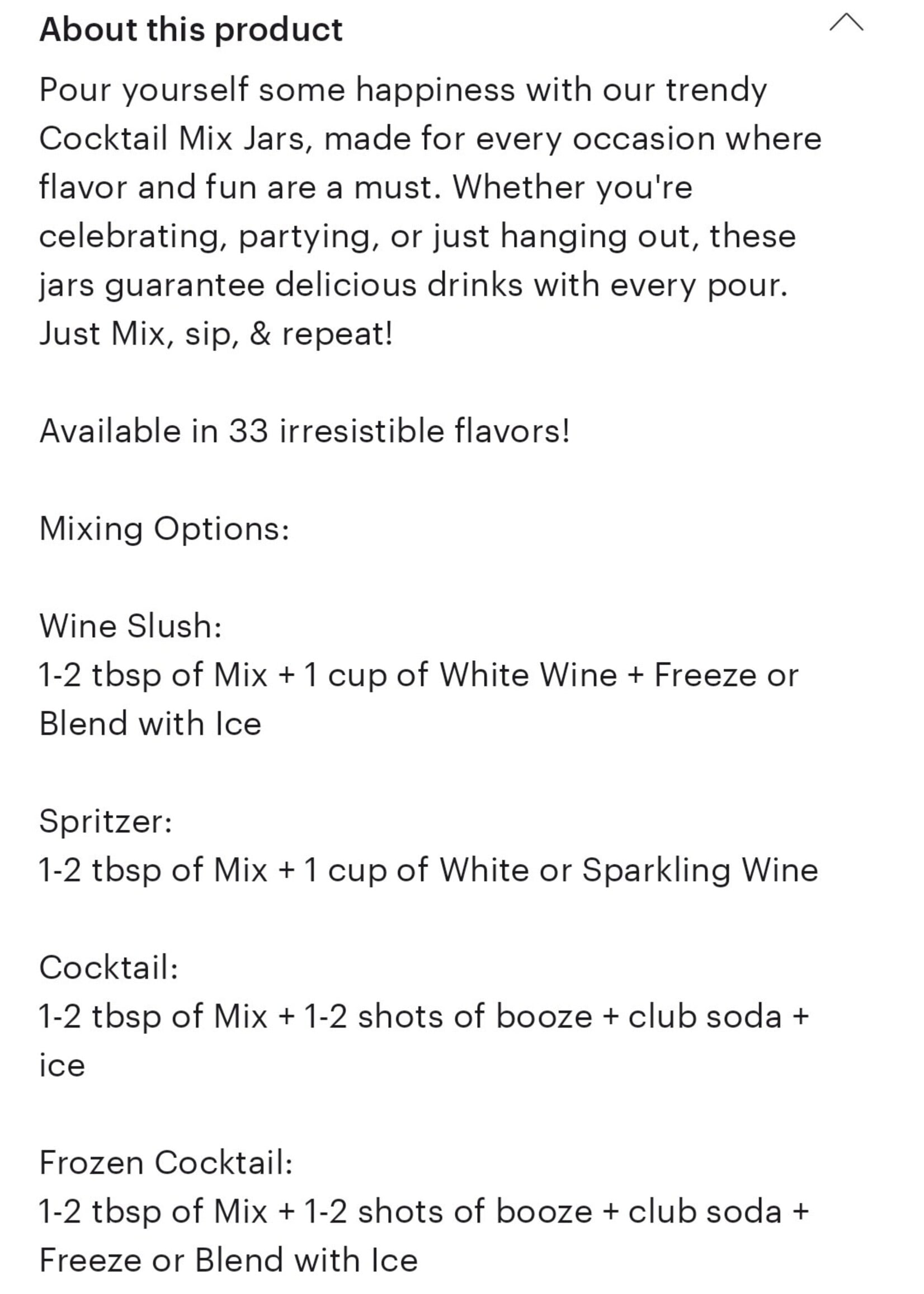 Mixology Coctail Mix Jars