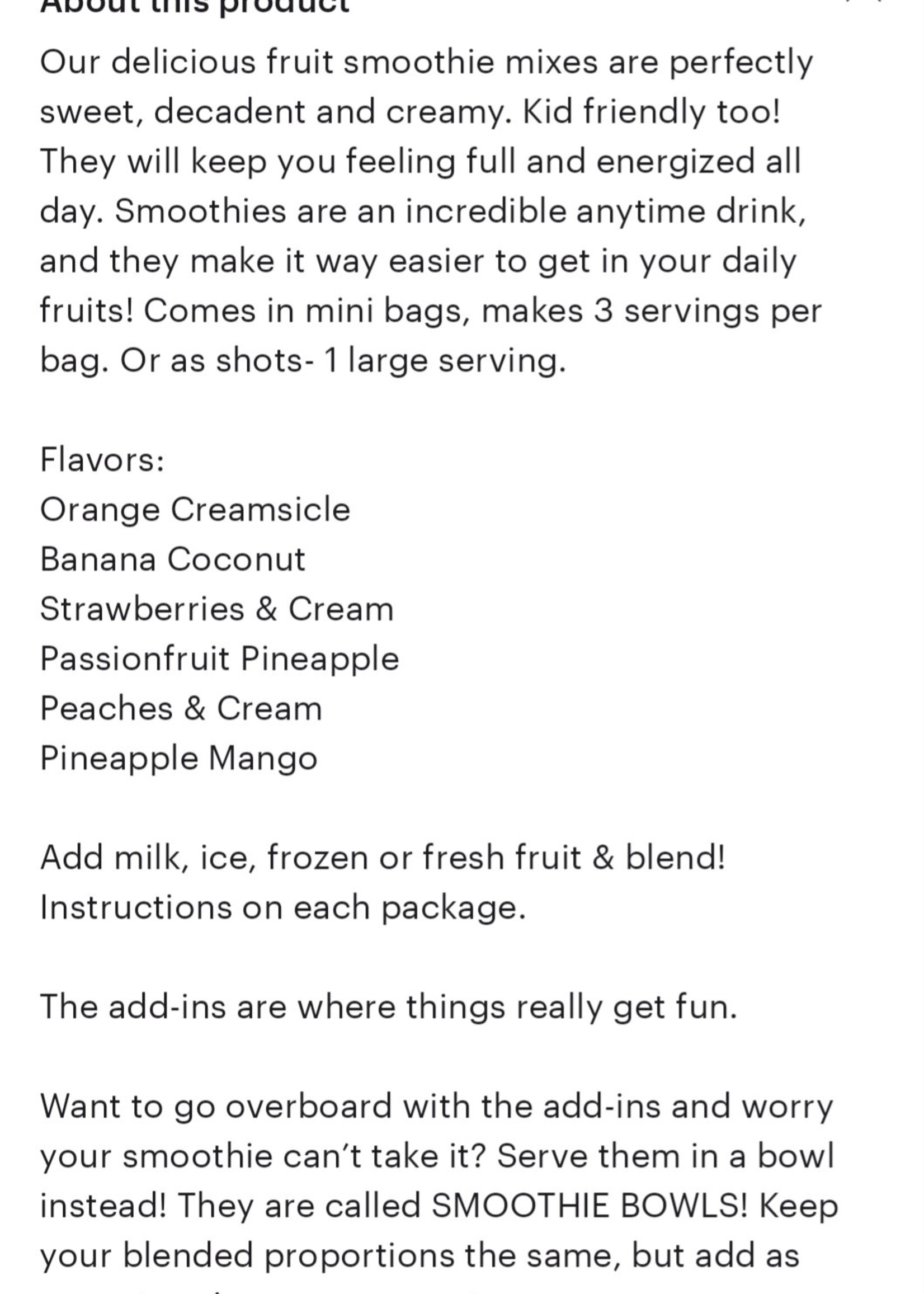 Mixology Fruit Smoothie Mix