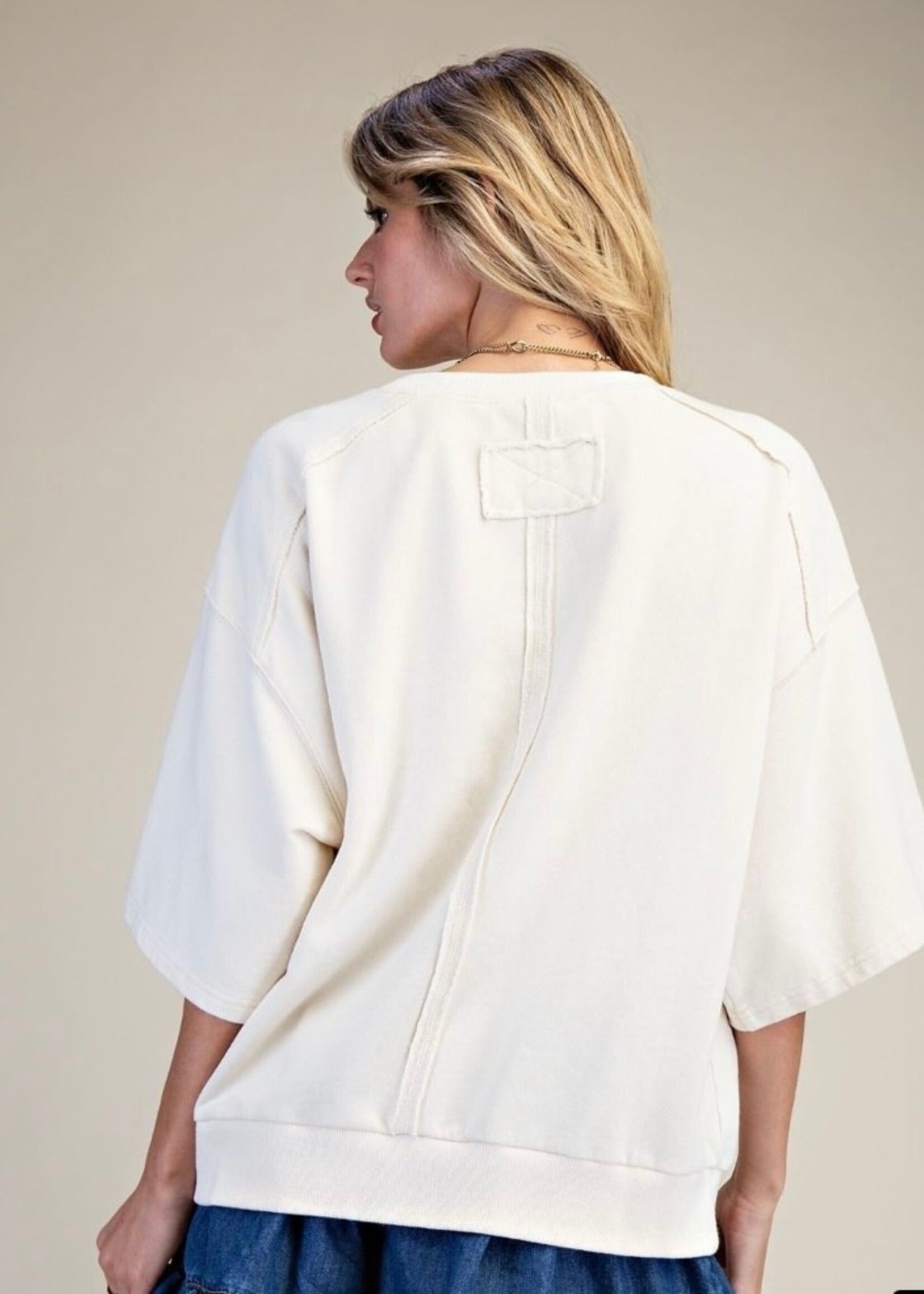 EASEL American Flag Washed Terry Pullover