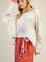 Mineral Washed Floral Thermal Pullover