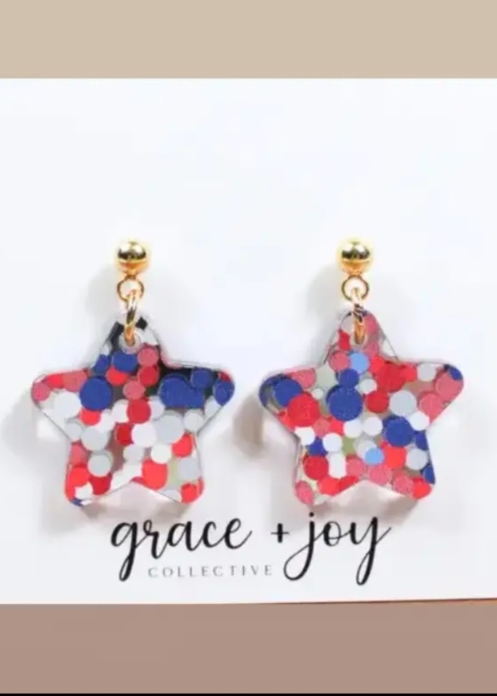 4th of July star earrings
