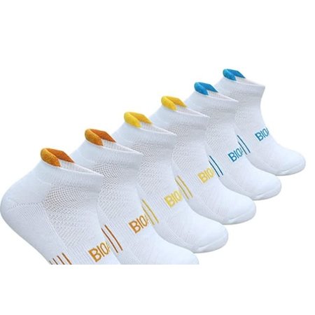 Bioaum Cotton Athletic Ankle Socks - White - 3-pack