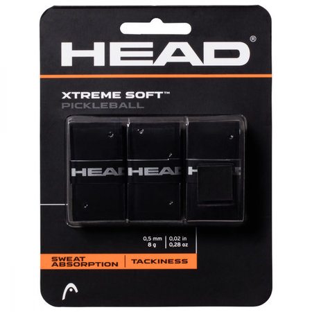 Head Extreme Soft Pickleball Overgrip - Black - 3-pack