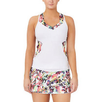 Womens Court  HalterTank - White/Multicolor - Medium