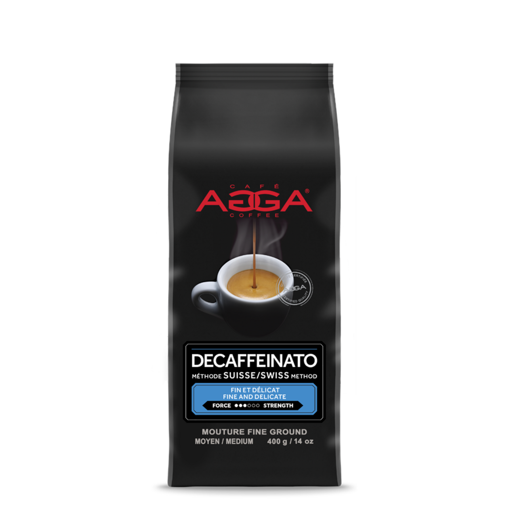 AGGA 899270 - AGGA DÉCAFÉINÉ SUISSE 400G MOULU