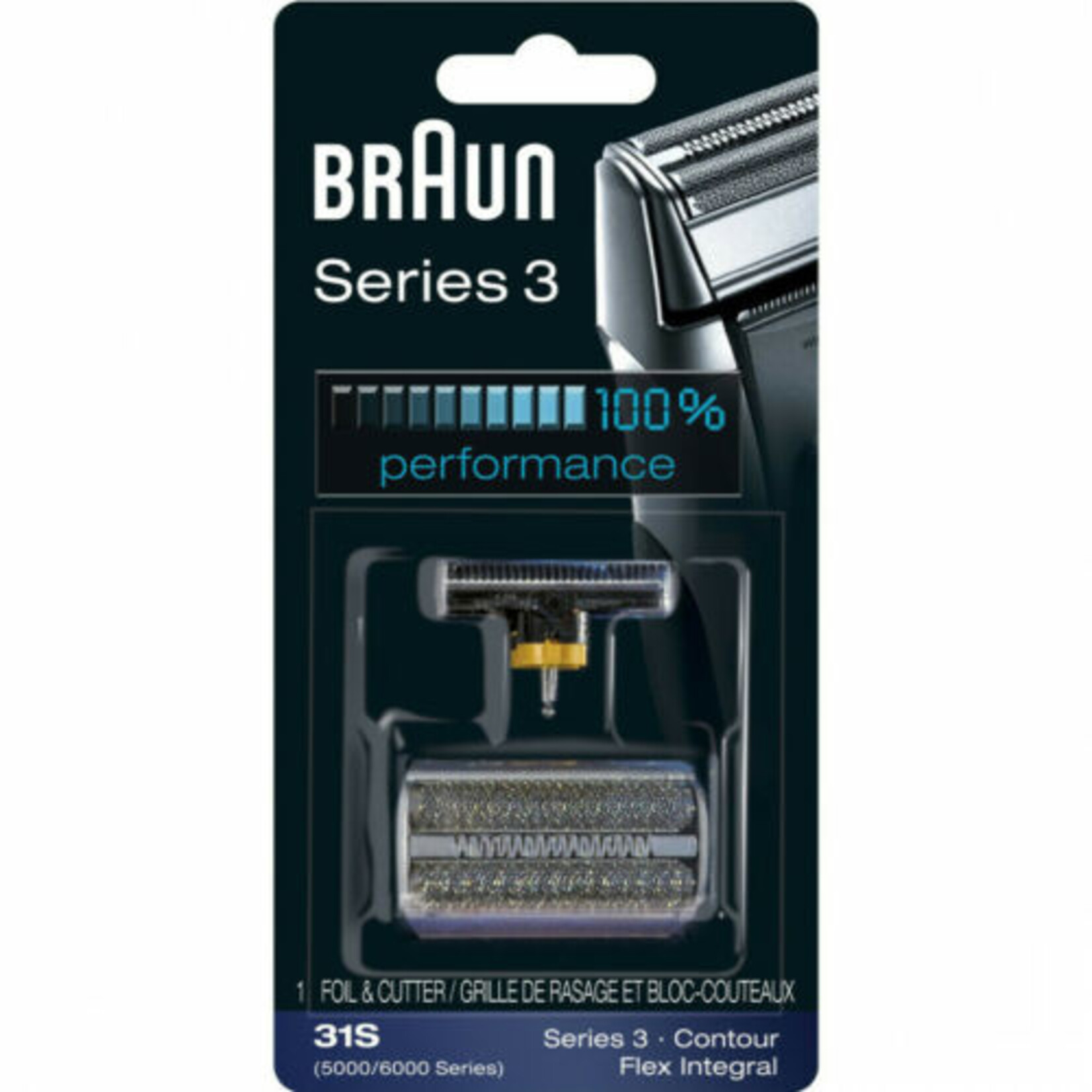 BRAUN 31S - BRAUN GRILLE/COUTEAU 31S ARGENT(DISC)
