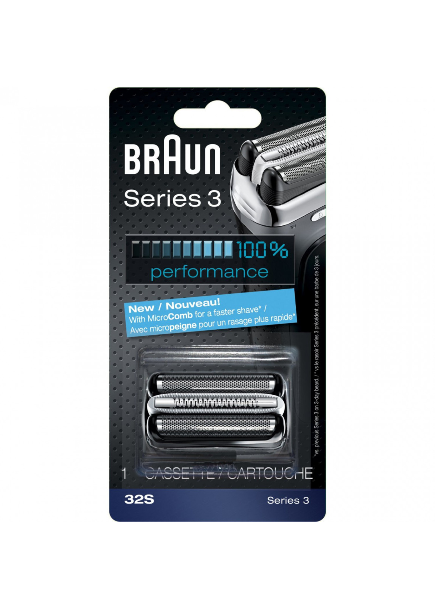 BRAUN 32S - BRAUN GRILLE/COUTEAU 32S ARGENT(DISC)