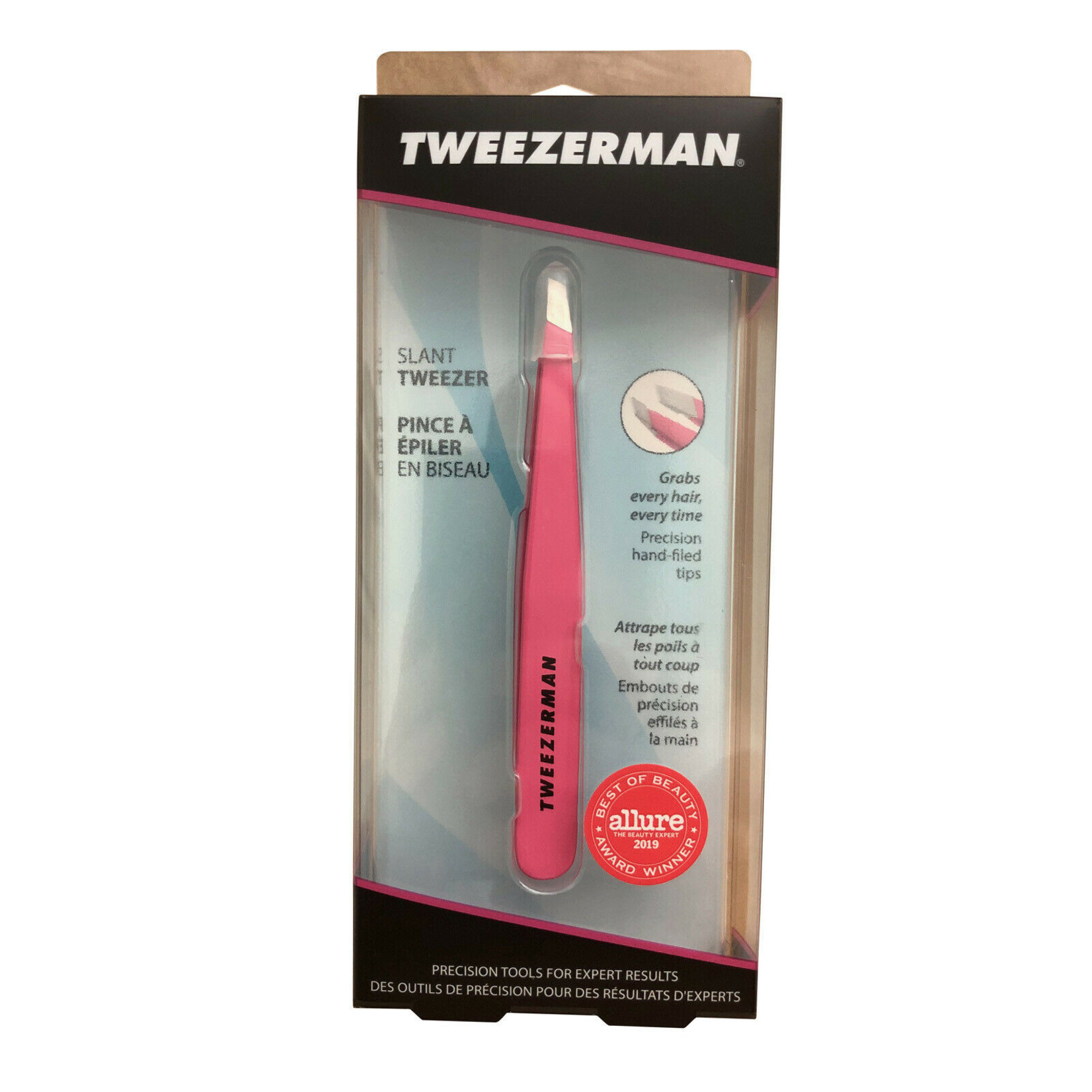 1230-PR - PINCE A EPILER BISEAU ROSE