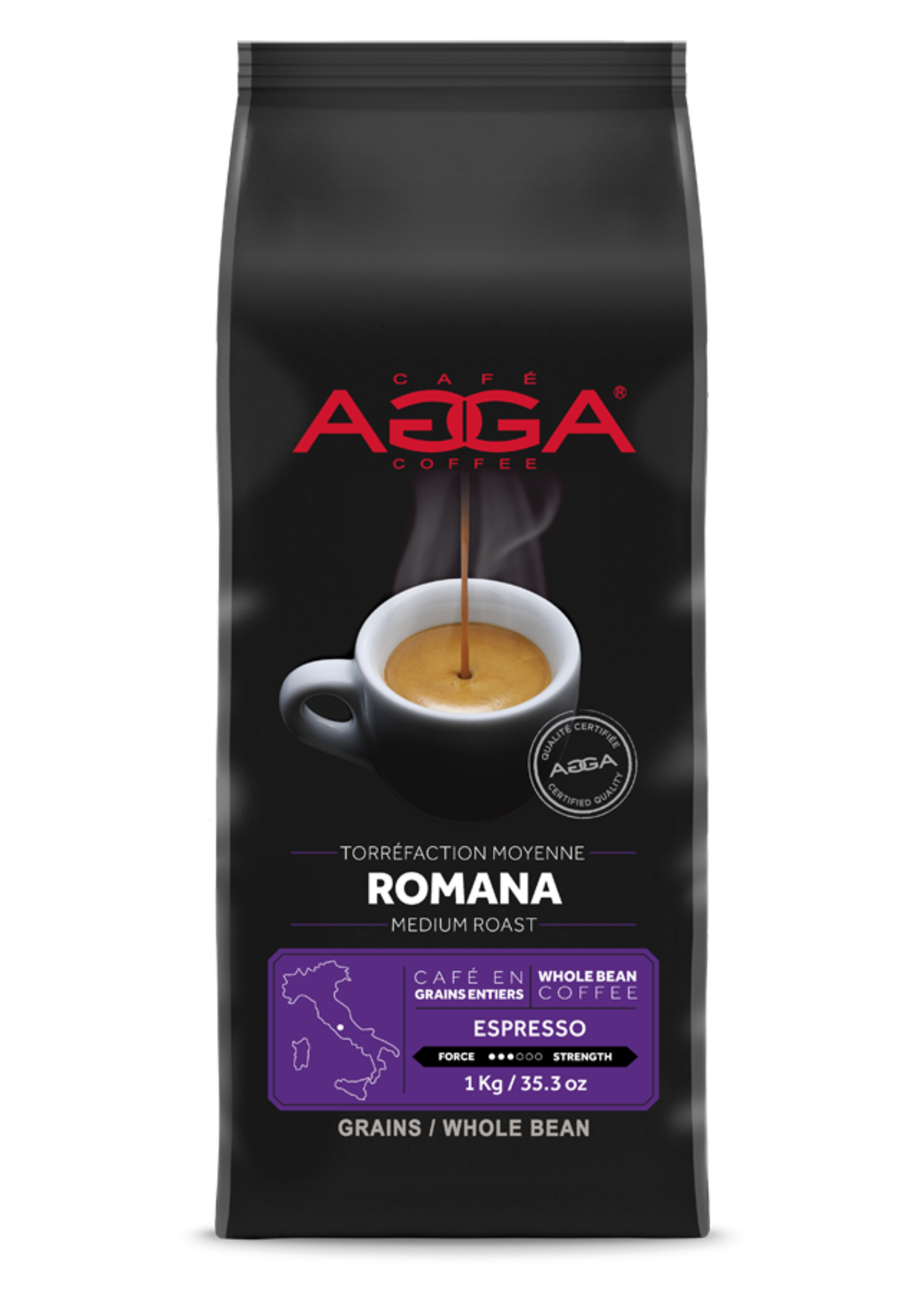 AGGA 801372 - AGGA CAFE EN GRAIN  ESPRESSO ROMANA 1KG