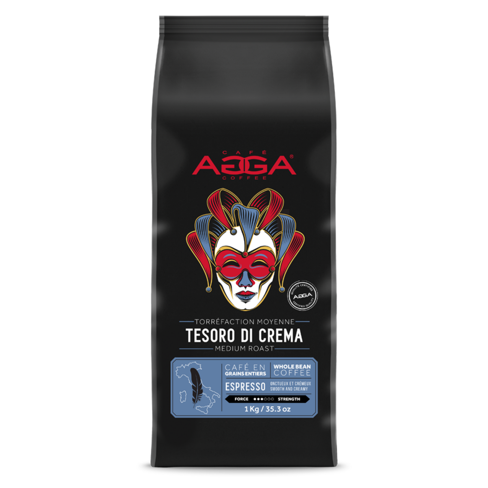 AGGA TE510000G08 - AGGA CAFE EN GRAIN TESORO DI CREMA 1KG