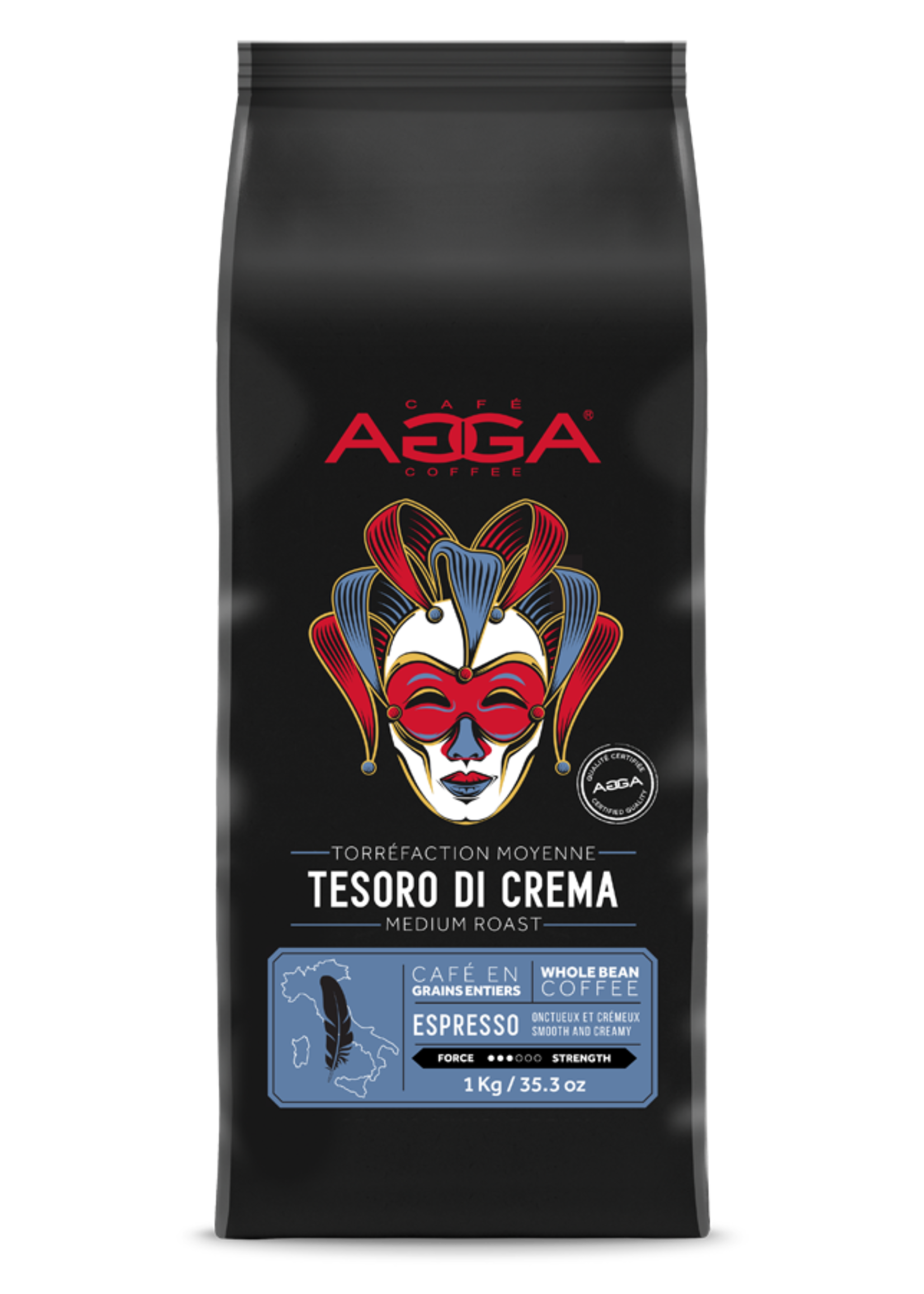 AGGA TE510000G08 - AGGA CAFE EN GRAIN TESORO DI CREMA 1KG