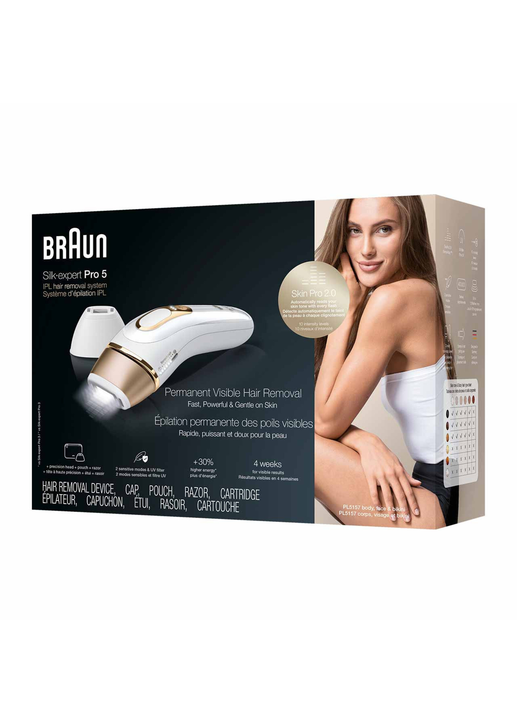 BRAUN PL5157 BRAUN SILK EXPERT PRO 5 EPILATEUR LASER CORP VISAGE ET BIKINI