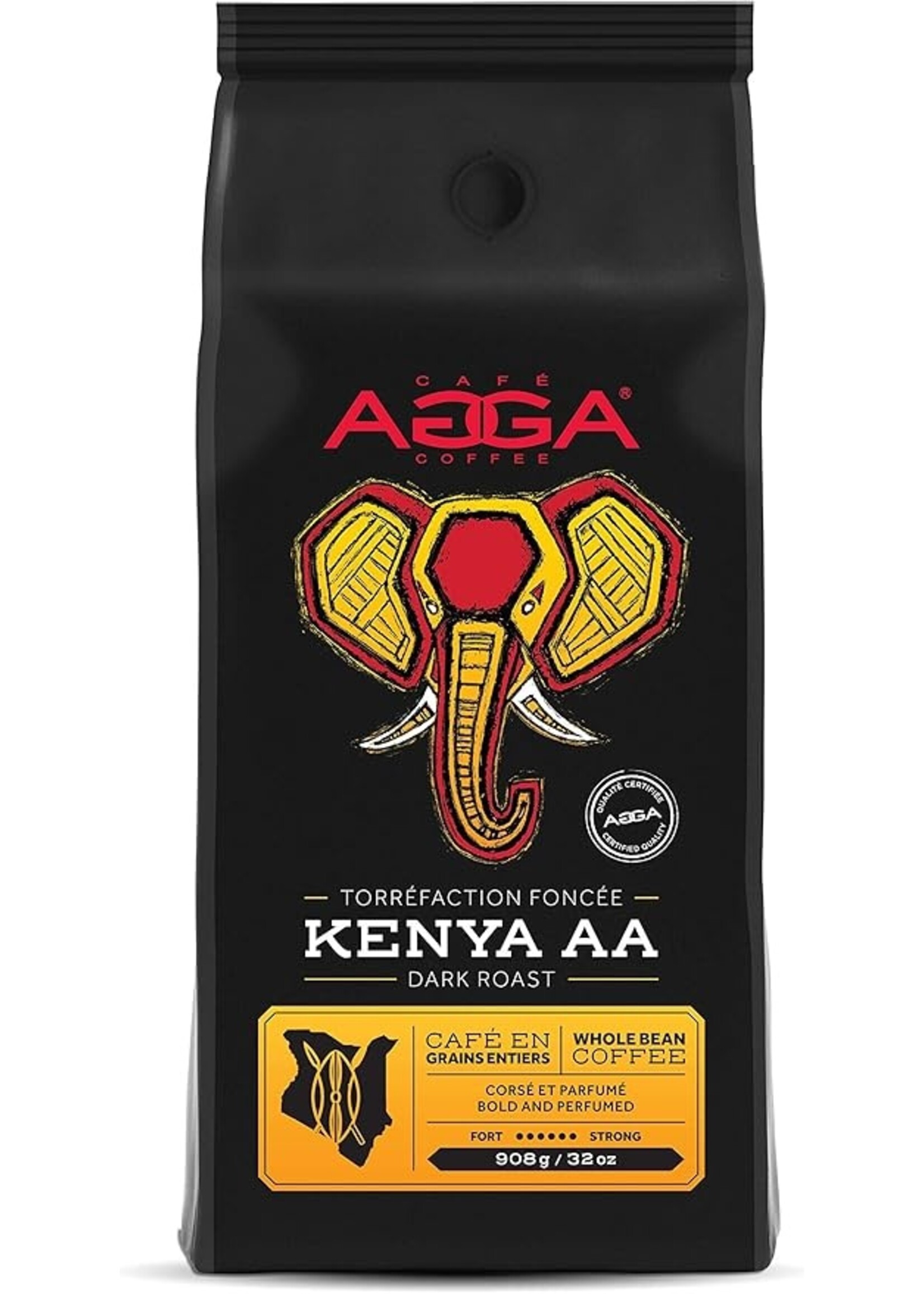 AGGA KE590800G15 - AGGA CAFE EN GRAIN KENYA AA 908G