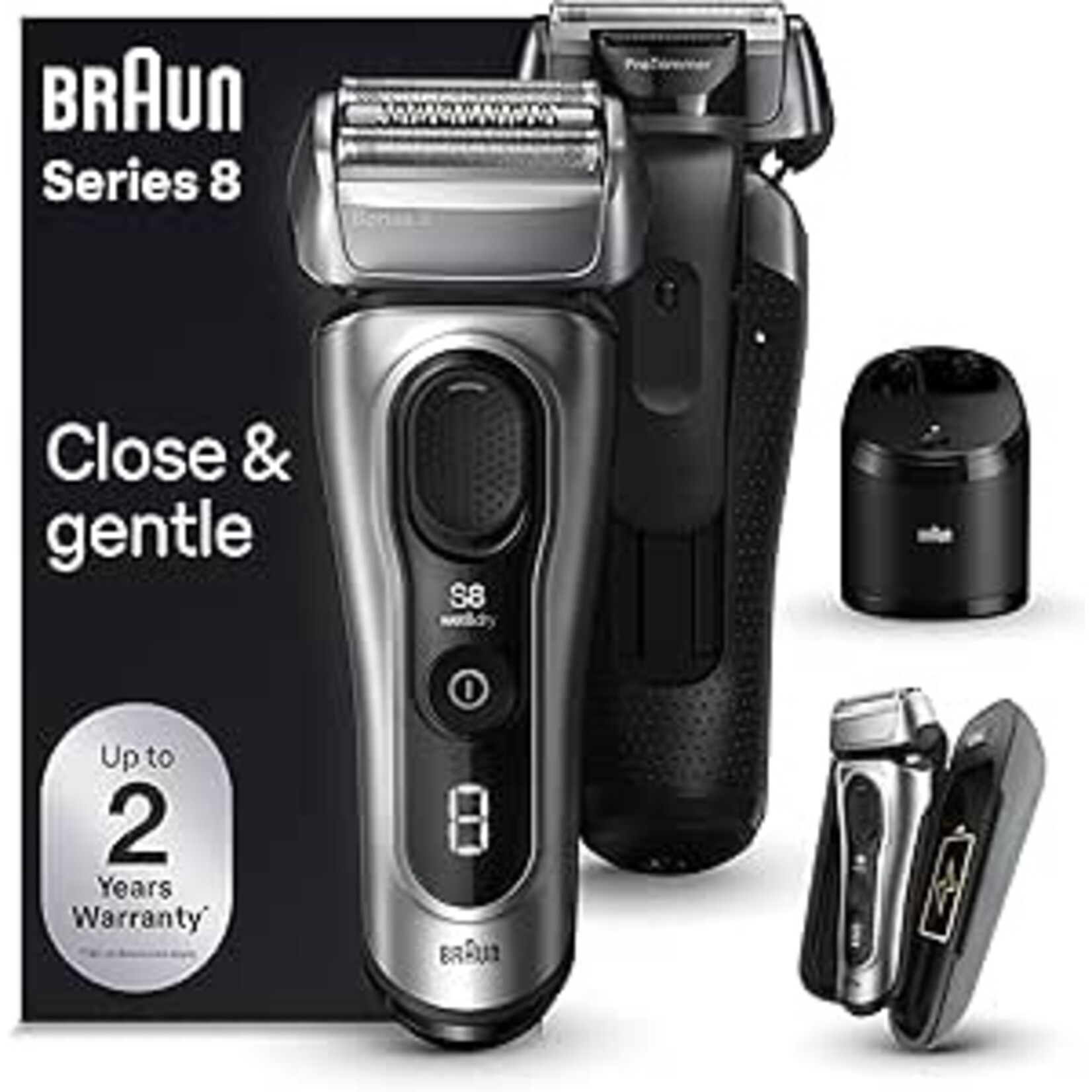 BRAUN 8577CC BRAUN RASOIR SERIE 8 AVEC BASE NETTOYANTE ET RECHARGE ETUI RIGIDE AVEC BATTERIE