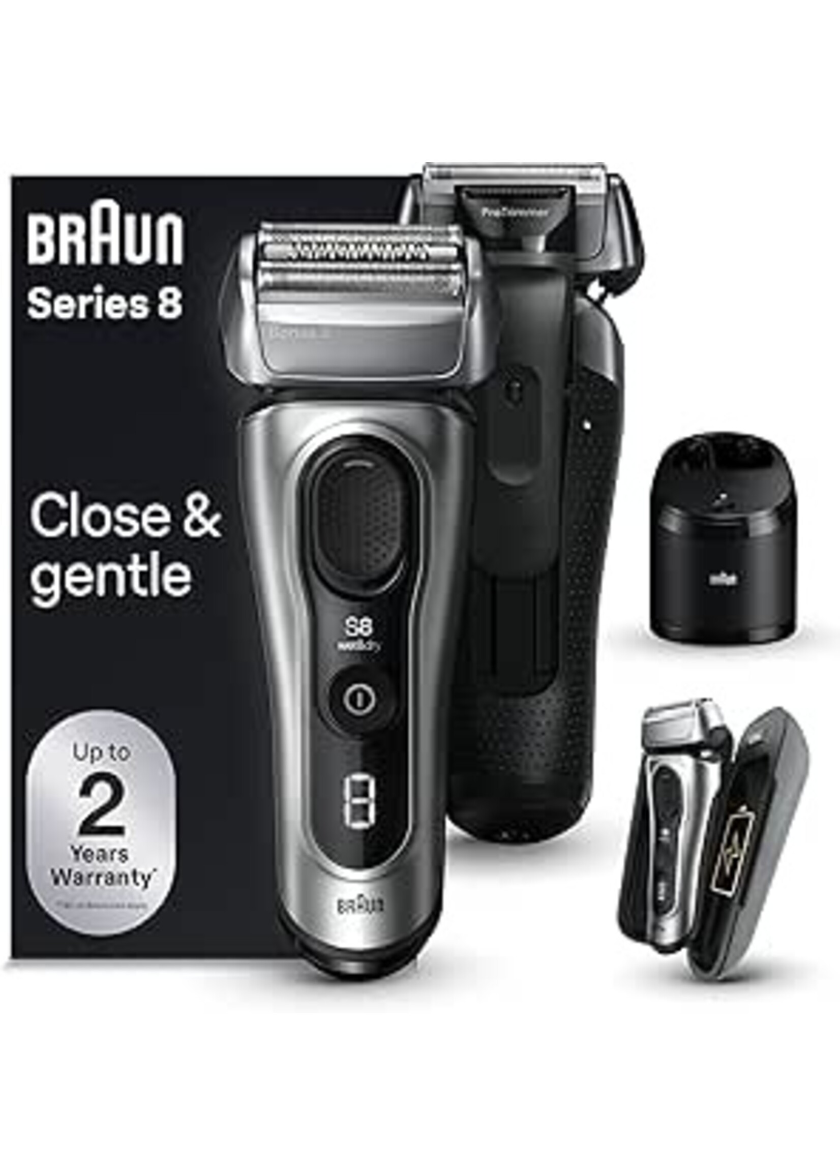 BRAUN 8577CC BRAUN RASOIR SERIE 8 AVEC BASE NETTOYANTE ET RECHARGE ETUI RIGIDE AVEC BATTERIE
