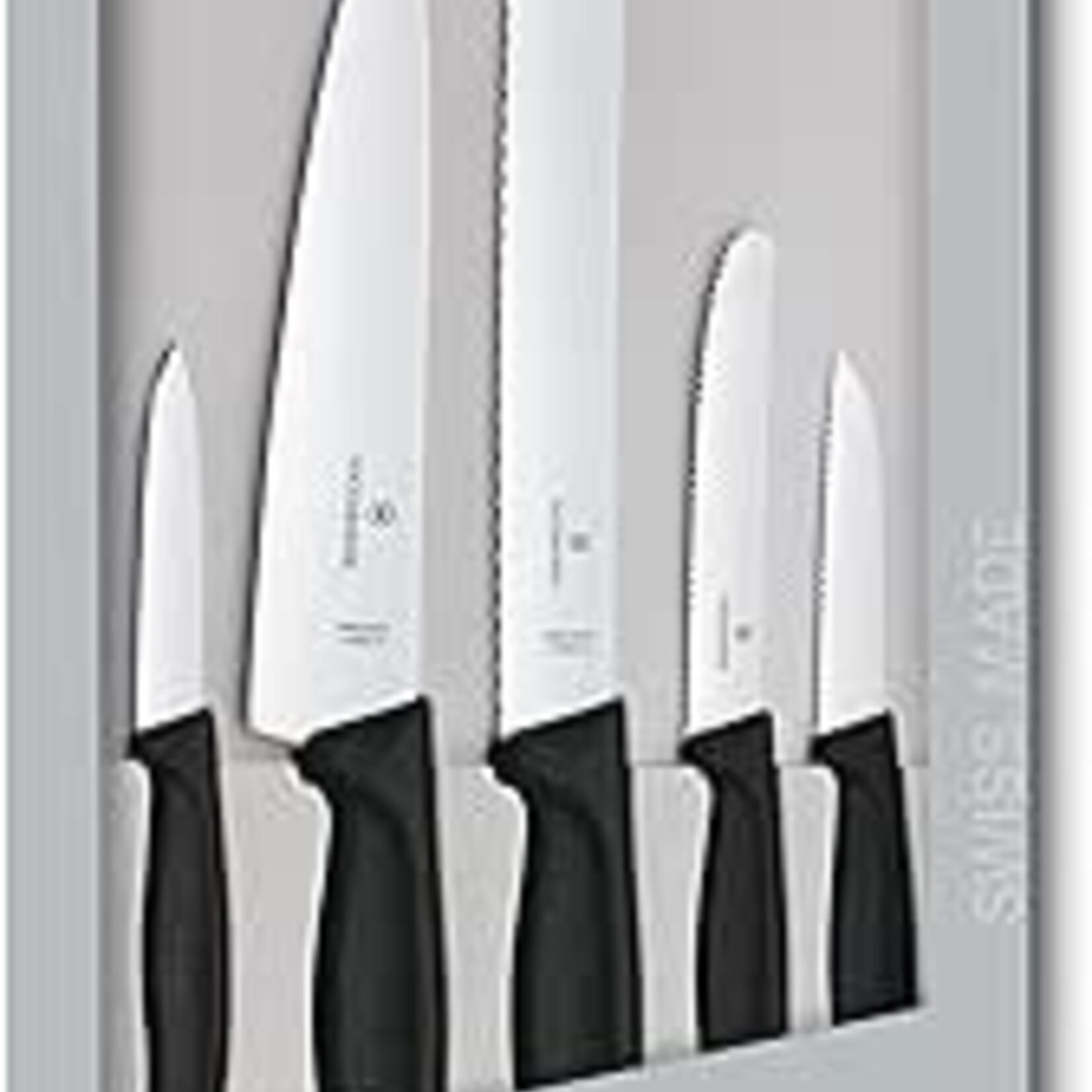 VICTORINOX 6.7133.5G - VICTORINOX ENSEMBLE DE COUTEAU A DECOUPER 19CM A PAIN 21 CM A STEAK ET TOMATE ET D'OFFICE