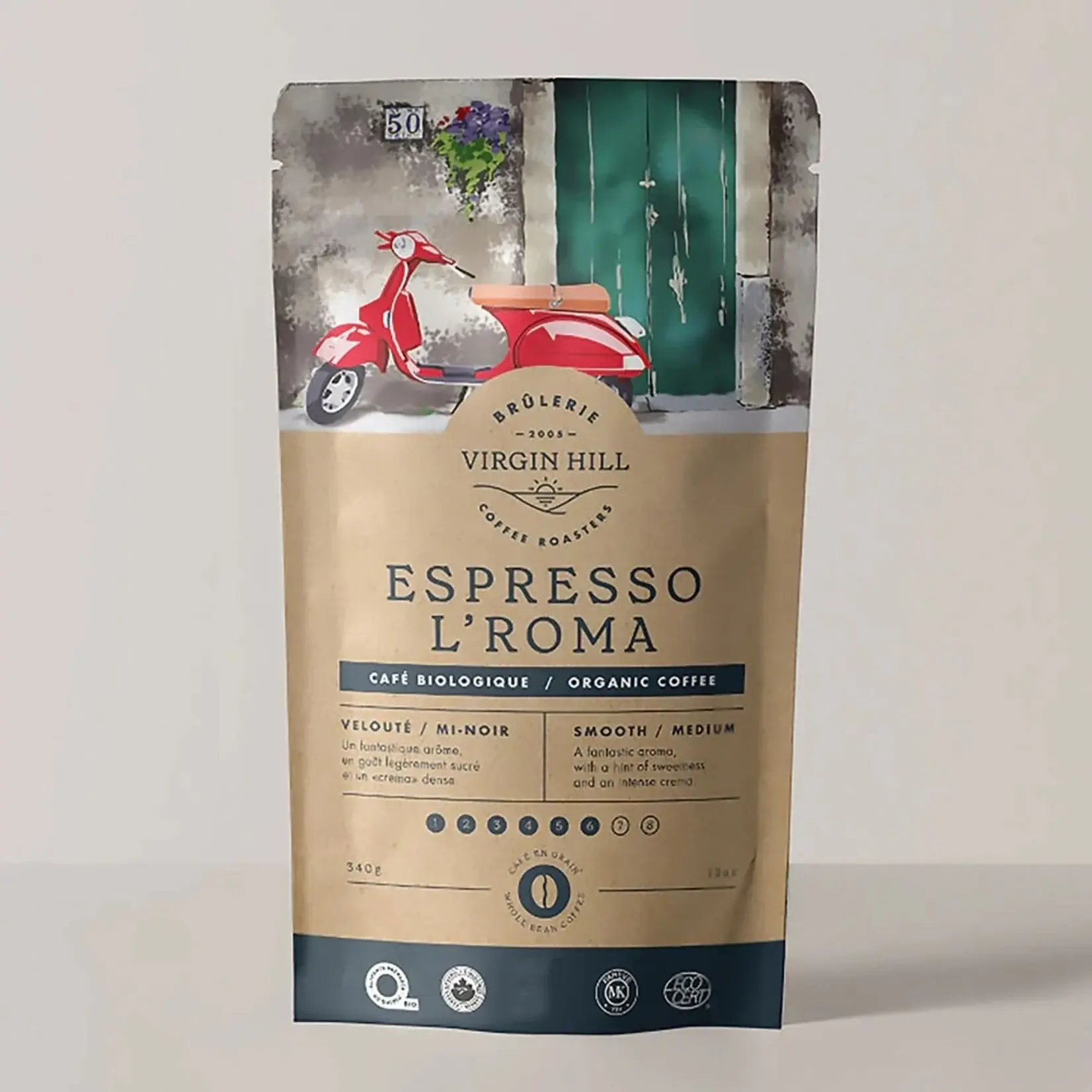 VIRGIN HILL L’ROMA BIO 1KG - VIRGIN HILL CAFE EN GRAIN BIOLOGIQUE