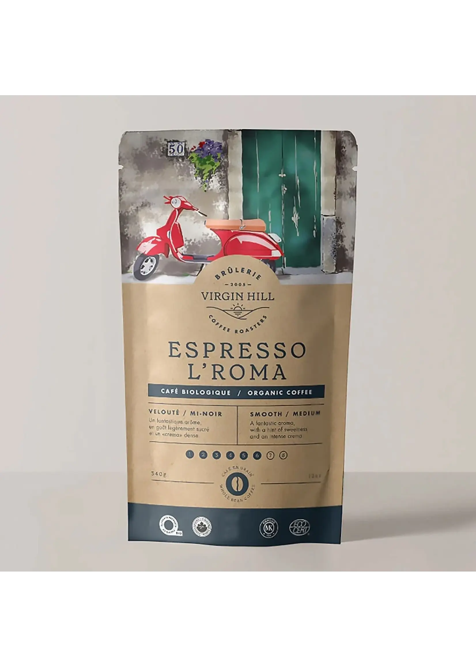 VIRGIN HILL L’ROMA BIO 1KG - VIRGIN HILL CAFE EN GRAIN BIOLOGIQUE