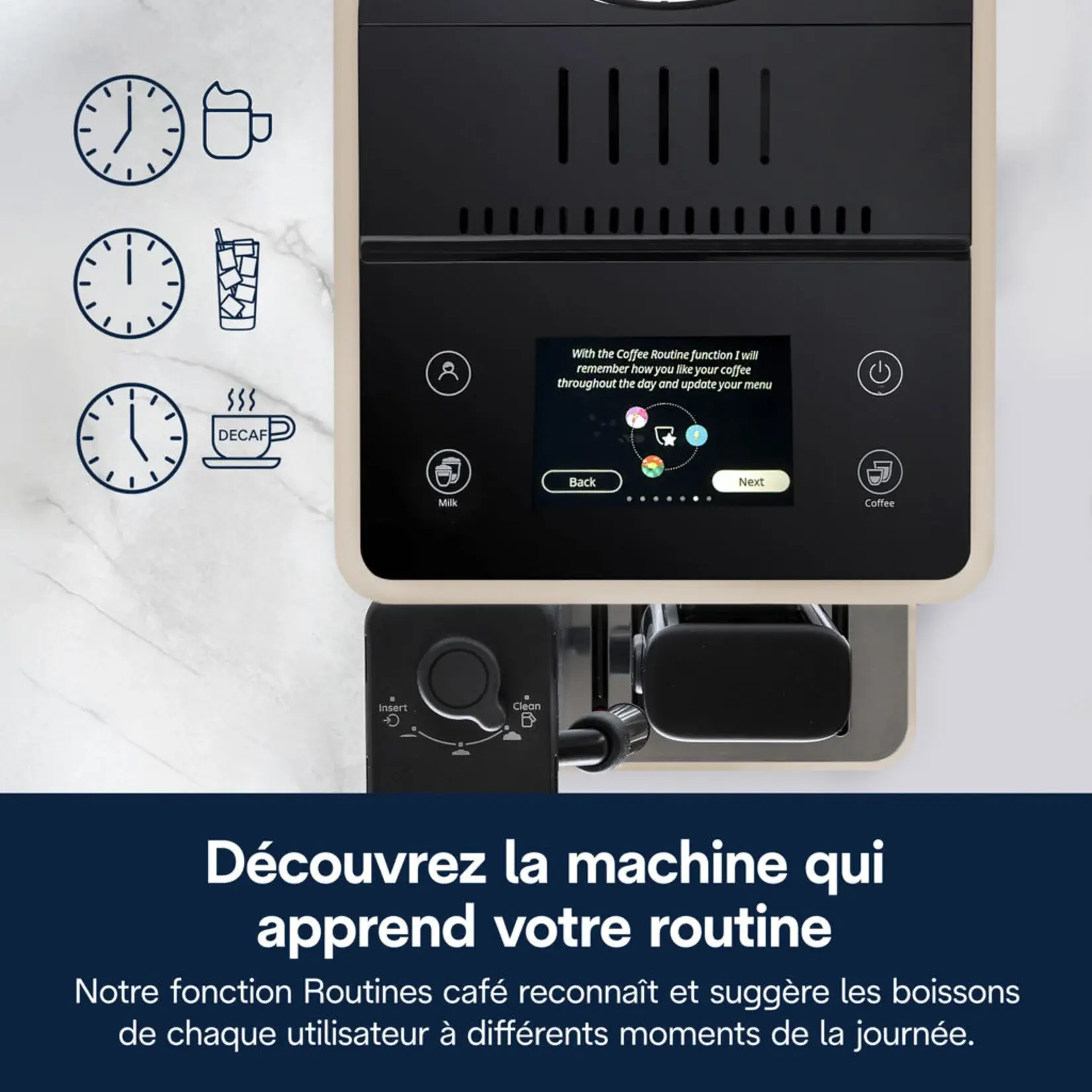 DELONGHI Espresso automatique Rivelia Sand Beige EXAM44055BG