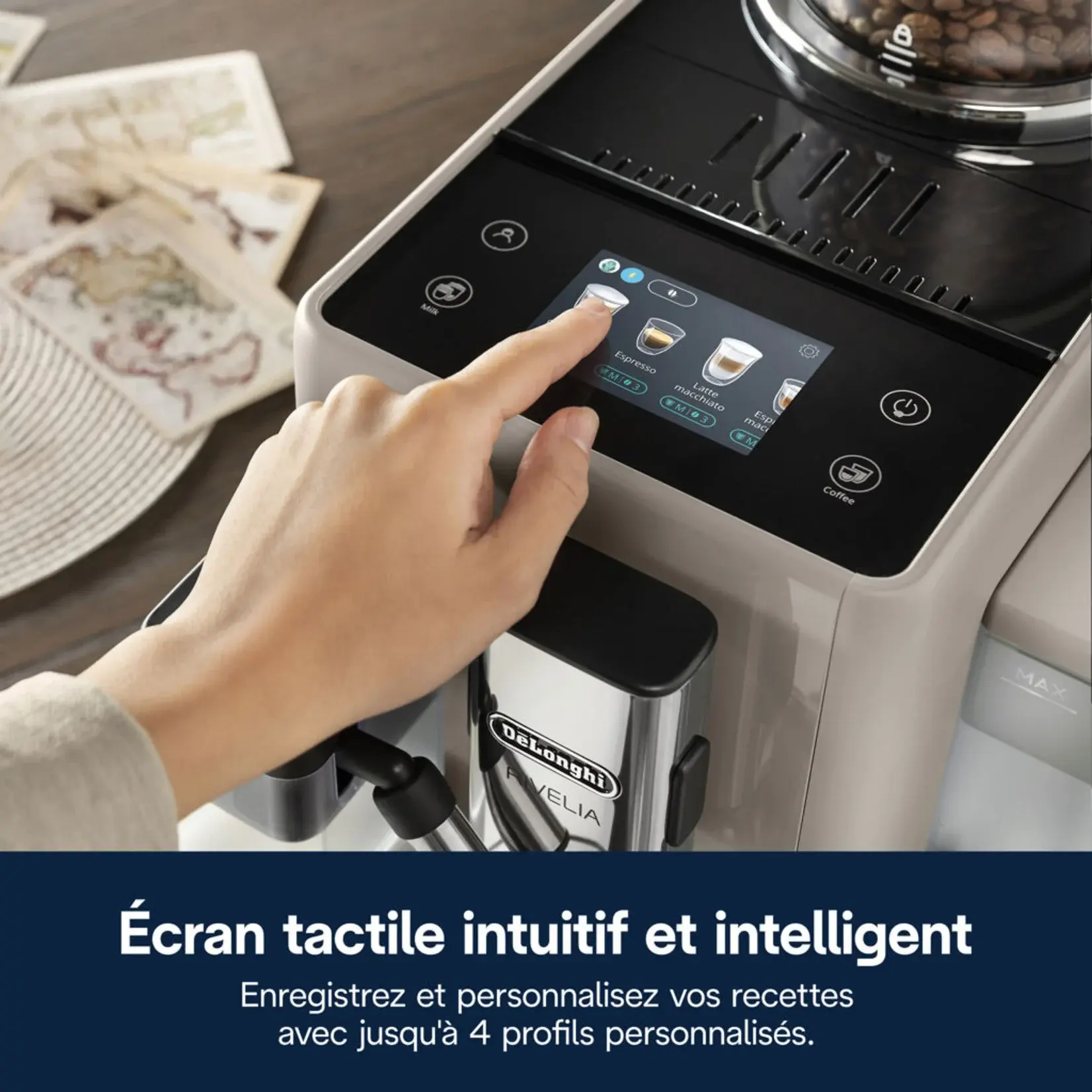 DELONGHI Espresso automatique Rivelia Sand Beige EXAM44055BG