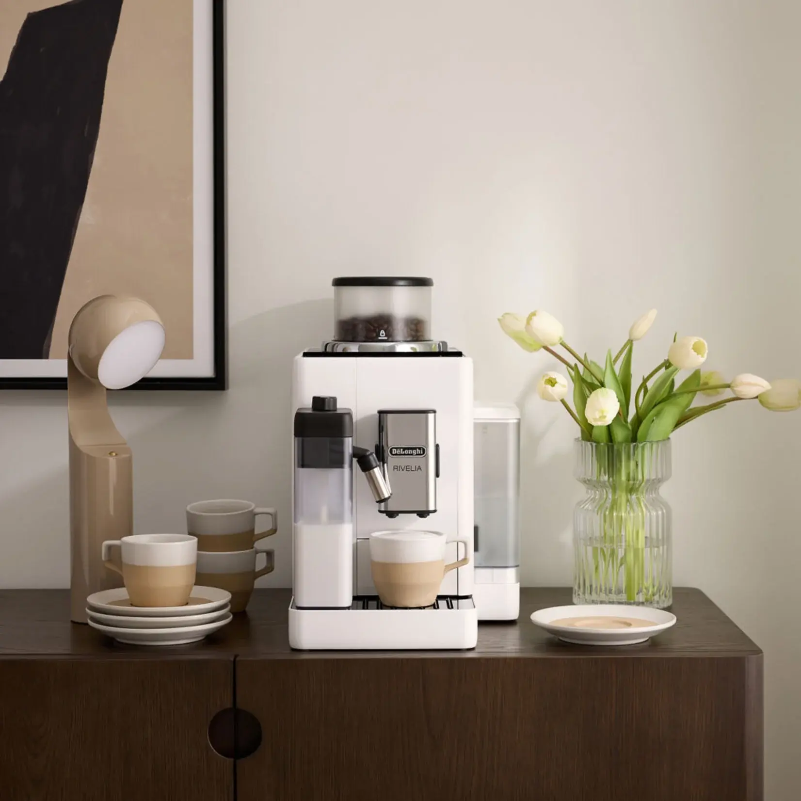 DELONGHI Espresso automatique Rivelia Blanc Arctique