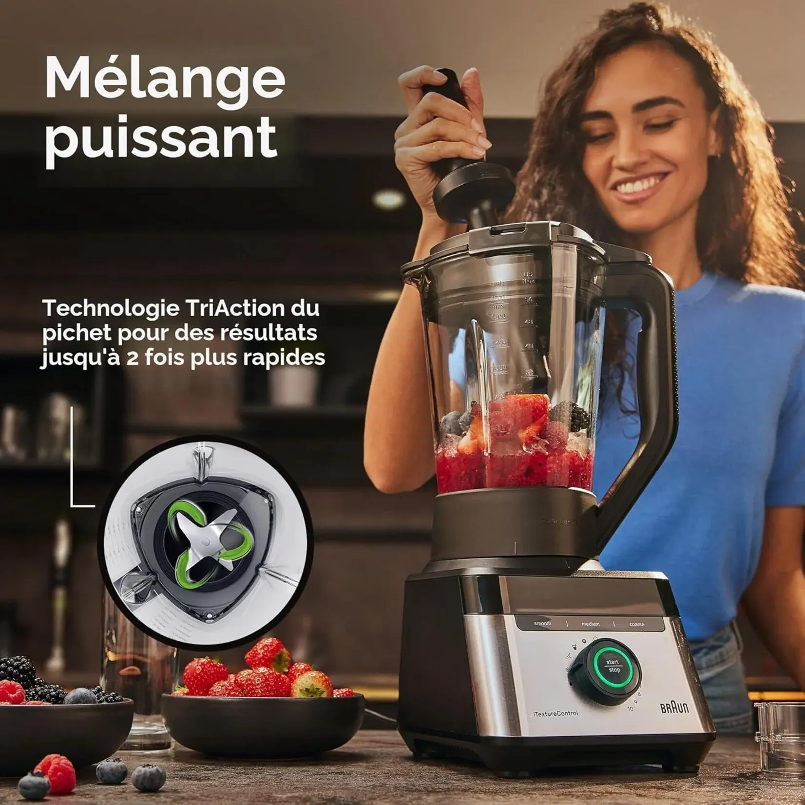 BRAUN Mélangeur TRIFORCE, 1200w