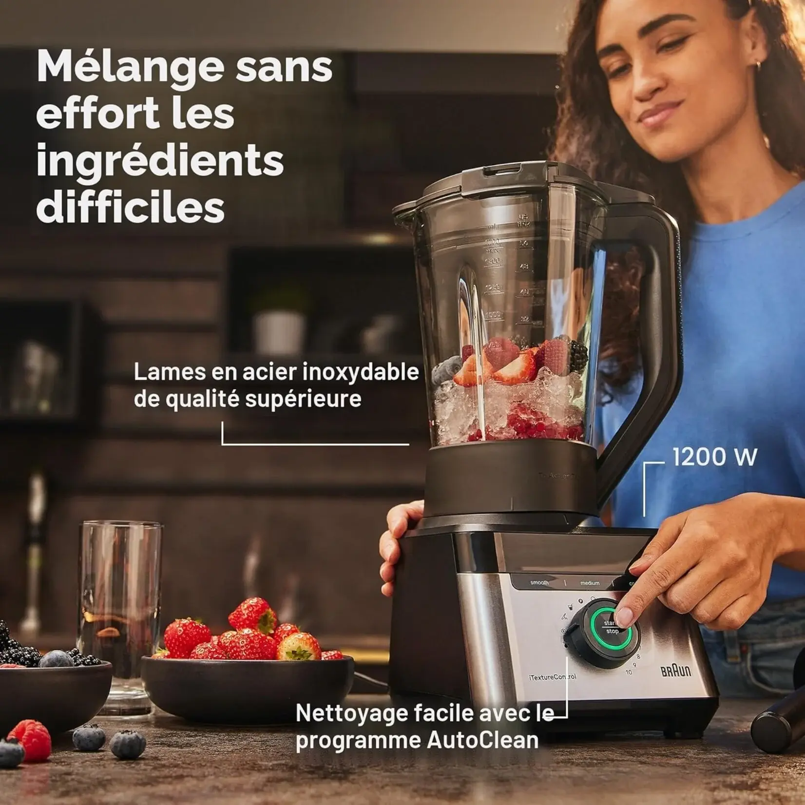 BRAUN Mélangeur TRIFORCE, 1200w