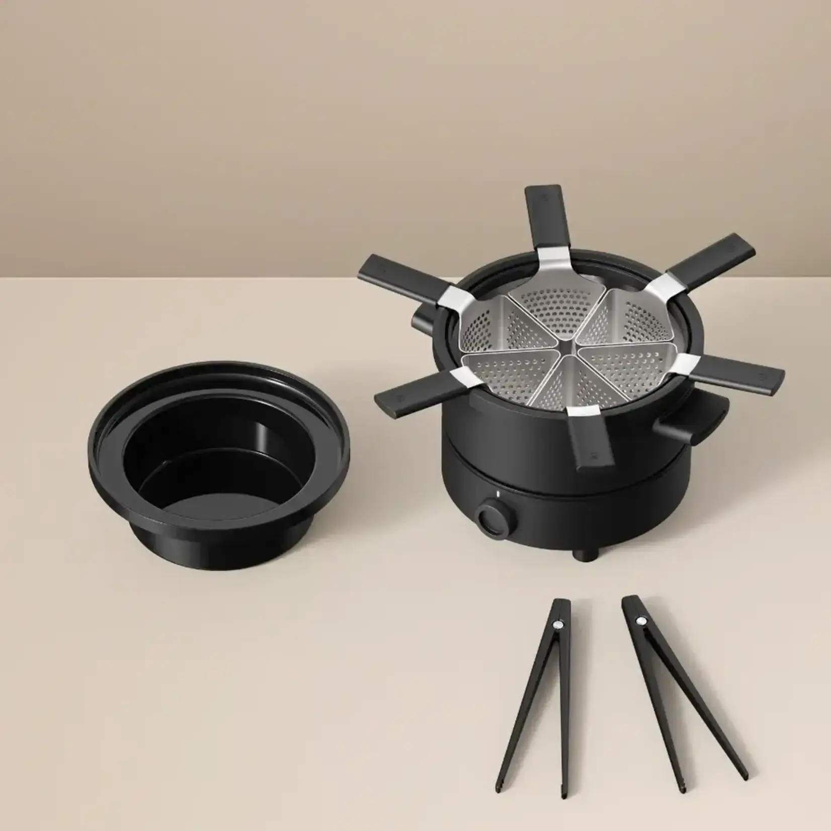 FONDUSSIMO Ensemble à fondue Evolution 6 paniers Mini 3-en-1